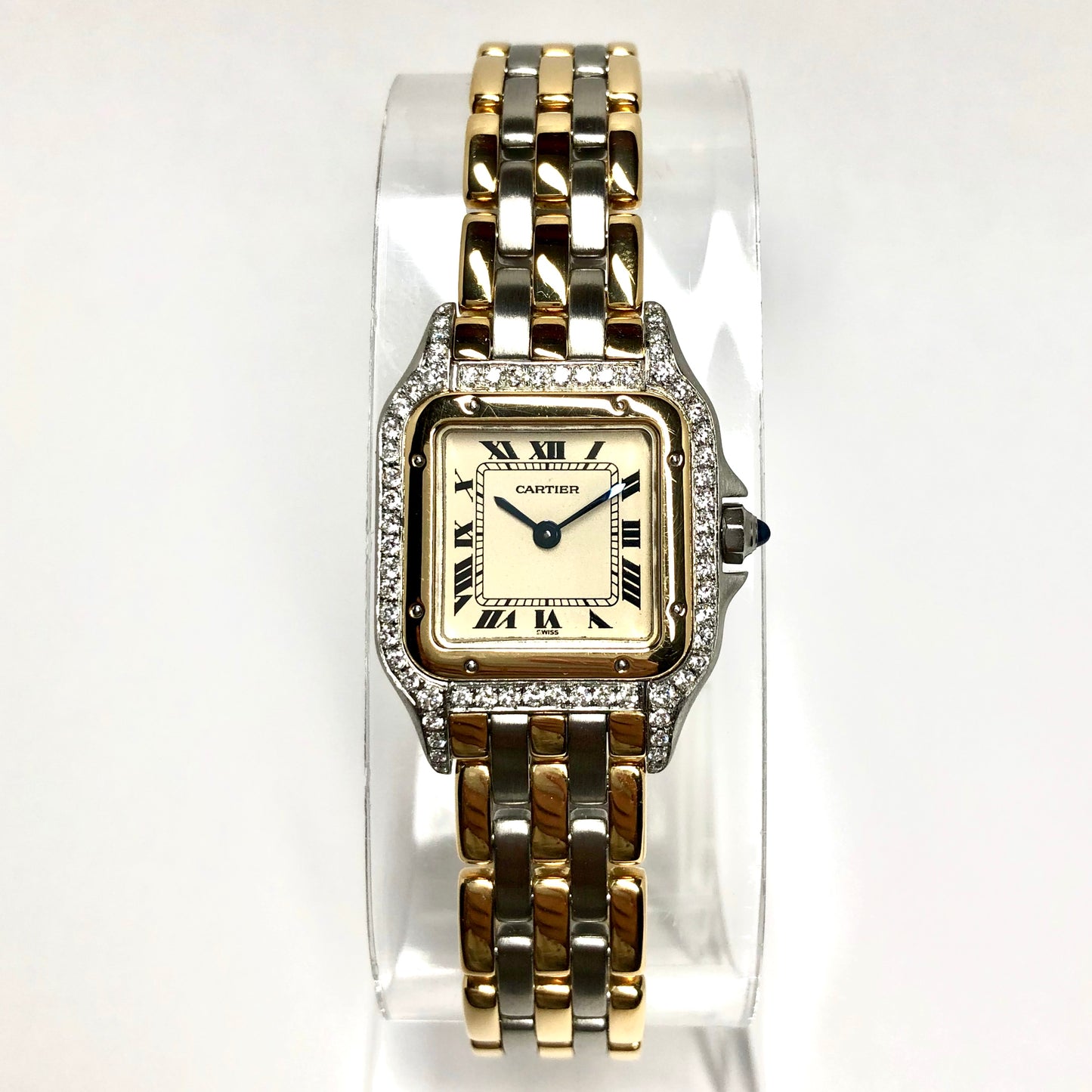 CARTIER PANTHERE Quartz 23mm 3 Row Gold 0.54TCW Diamond Watch