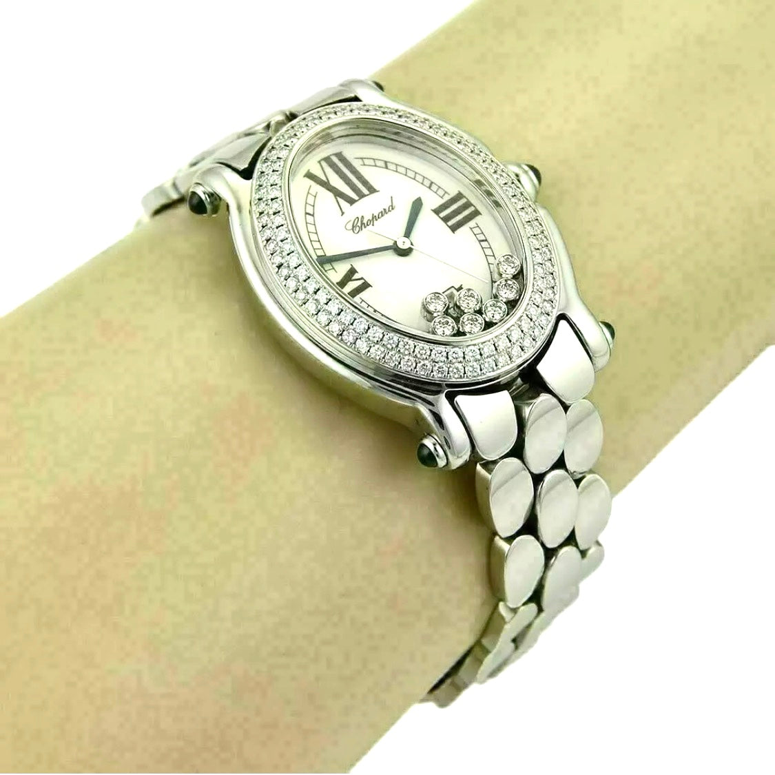 CHOPARD HAPPY SPORT Quartz Steel 7 Floating DIAMONDS Watch