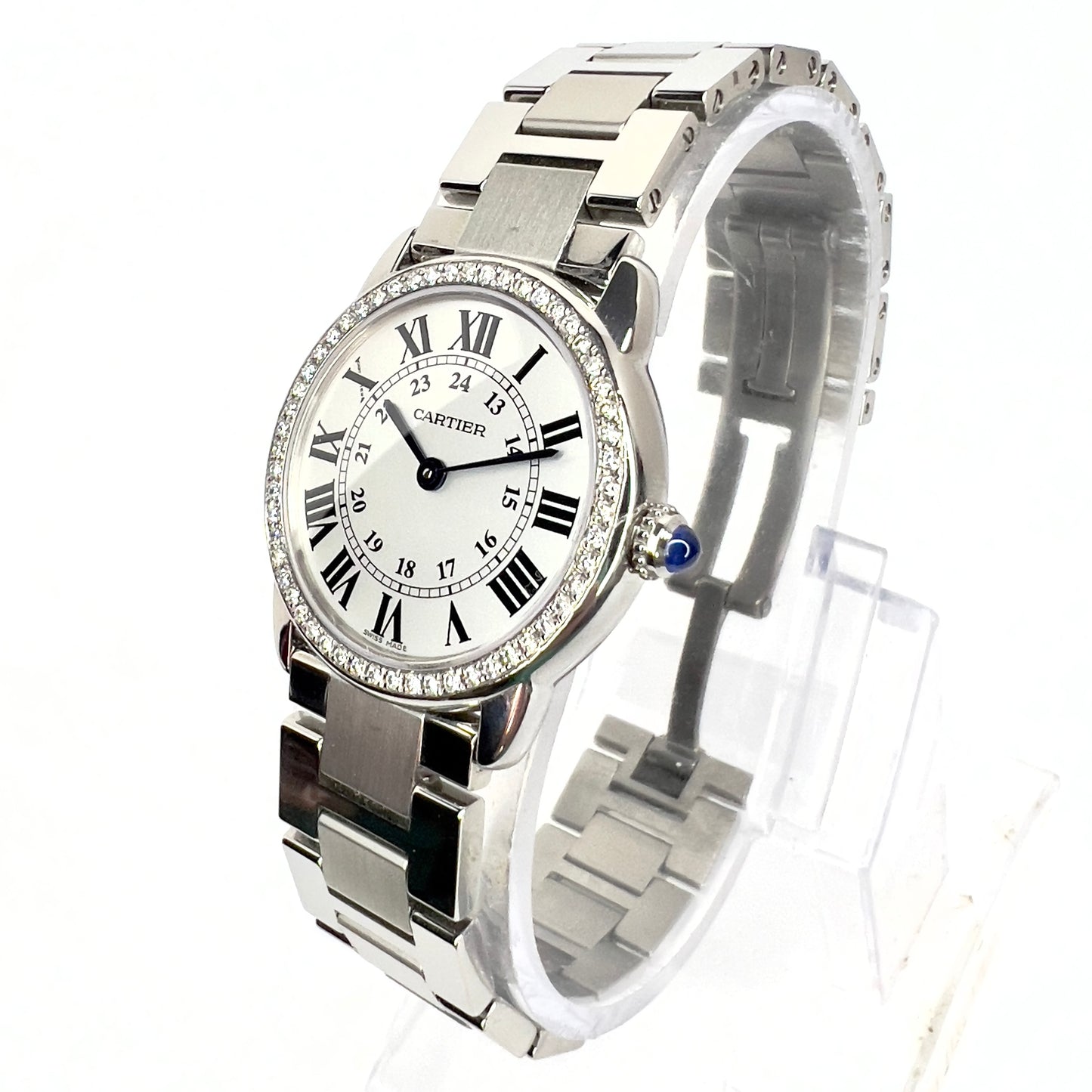 CARTIER RONDE SOLO 29mm Quartz Steel 0.45TCW DIAMOND Watch