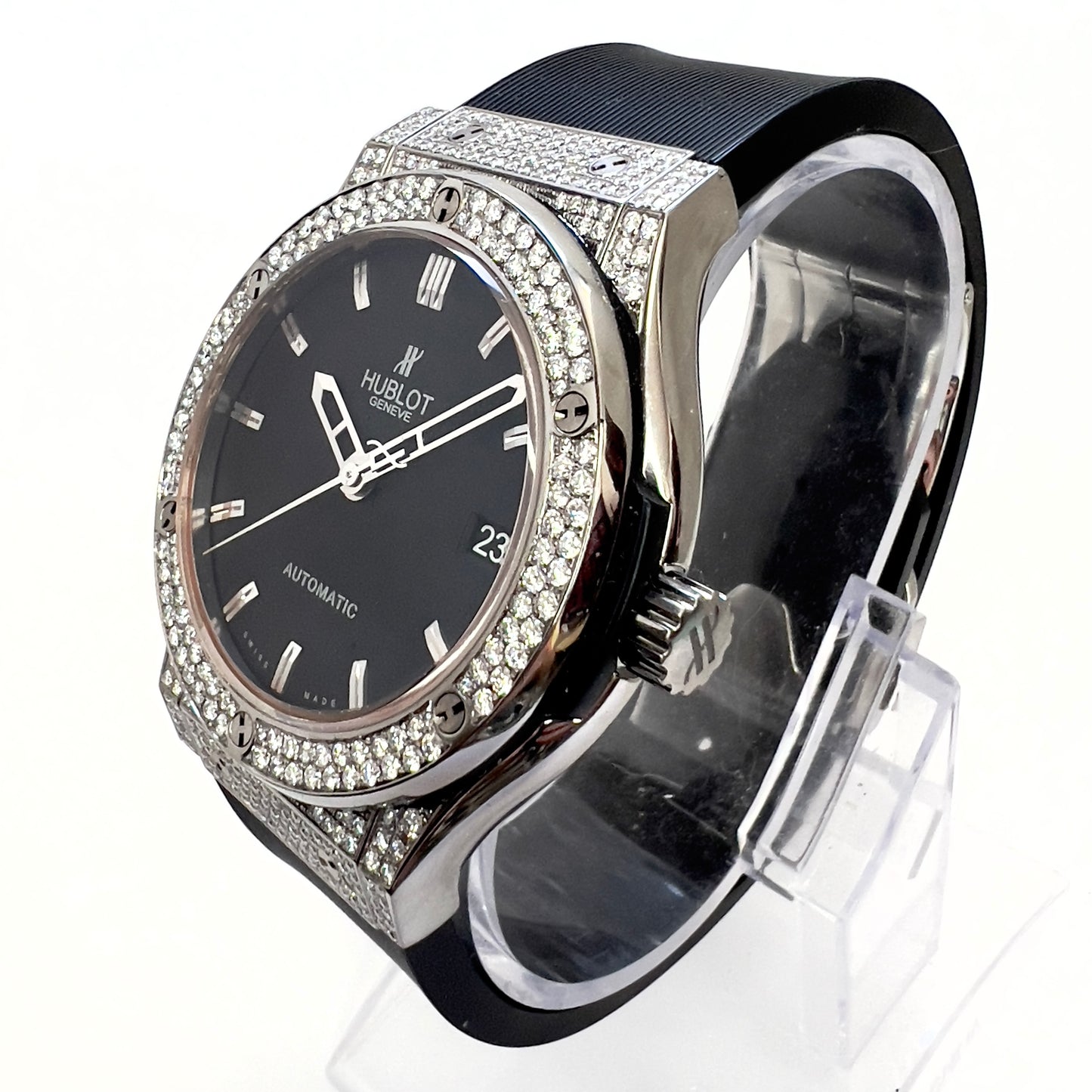 HUBLOT CLASSIC FUSION 45mm Automatic Titanium 3.36TCW Diamond Watch SKELETON Backcase