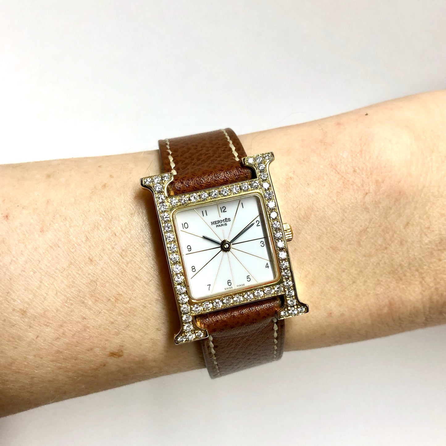 HERMÈS HEURE H Quartz 25mm Two Tone 0.91TCW DIAMOND Watch
