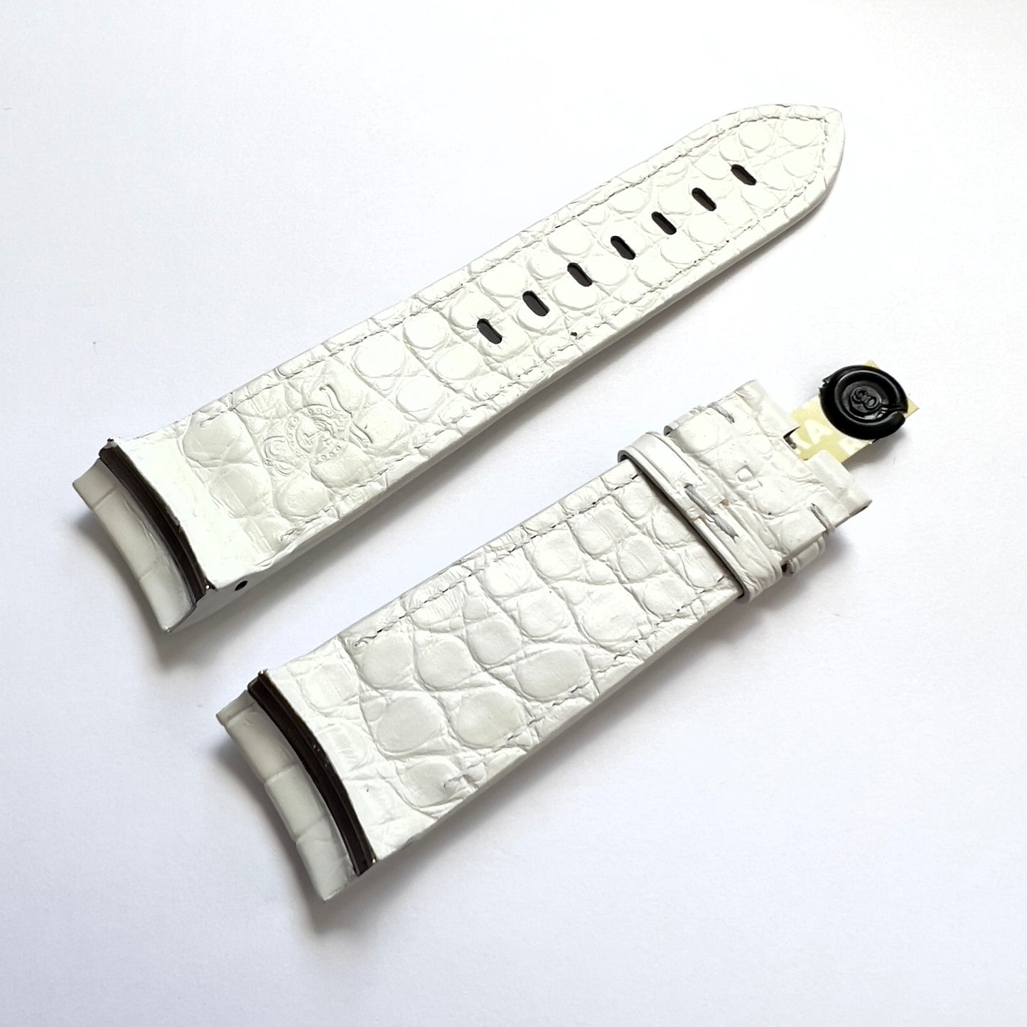 ARNOLD & SON 22/20mm NEW with Tag White Crocodile Band Strap