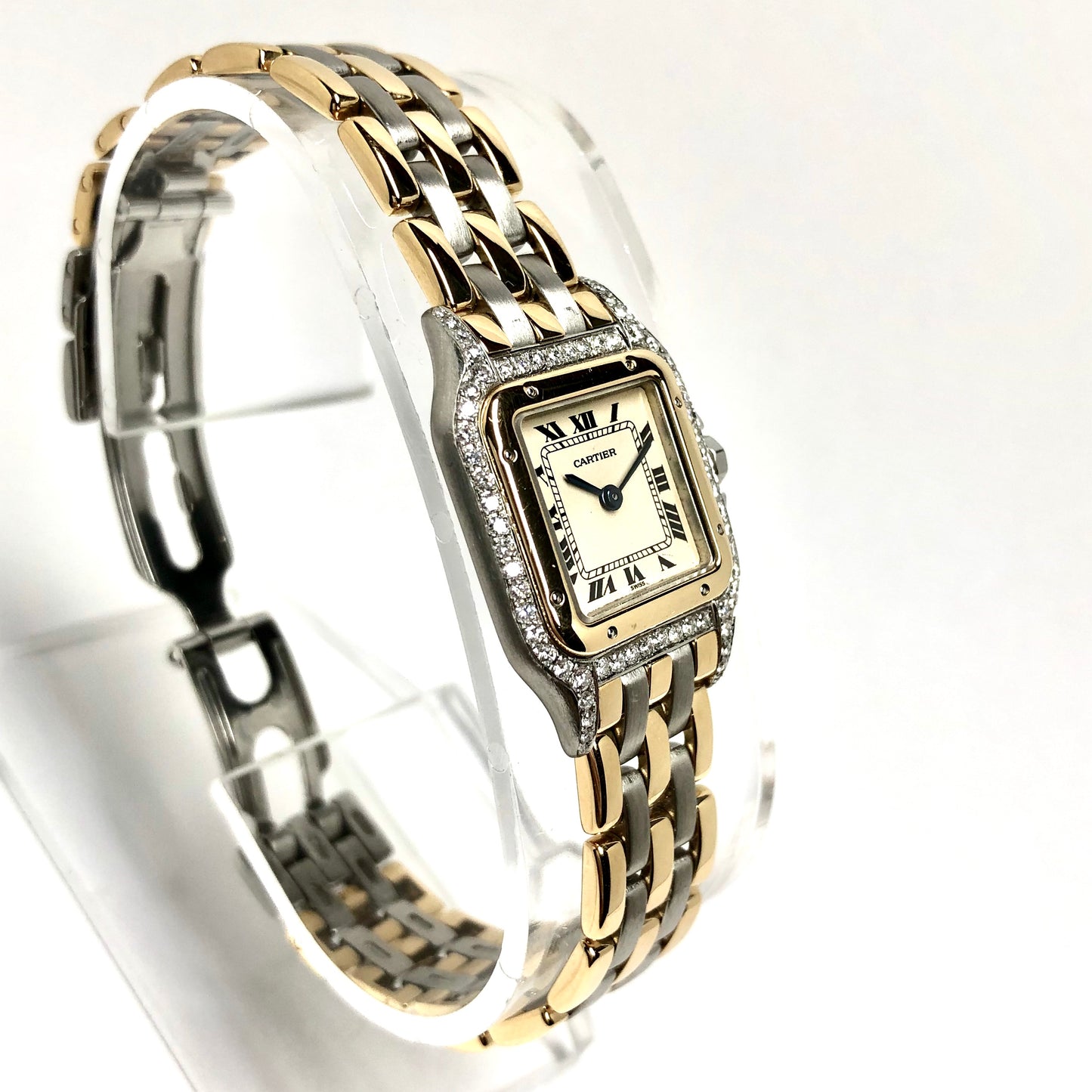 CARTIER PANTHERE Quartz 23mm 3 Row Gold 0.54TCW Diamond Watch