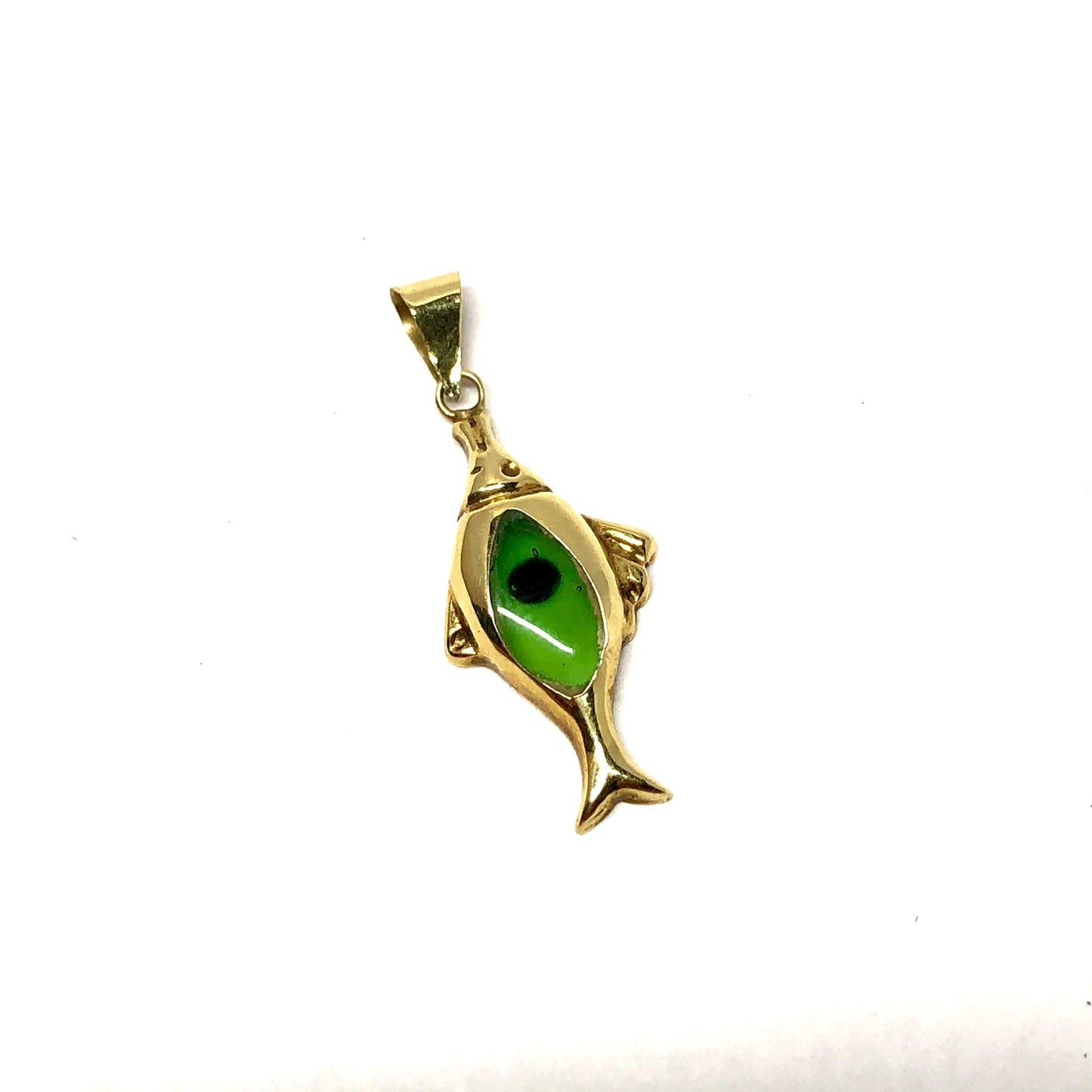 14K Yellow Gold Fish Shape PENDANT 1.09g