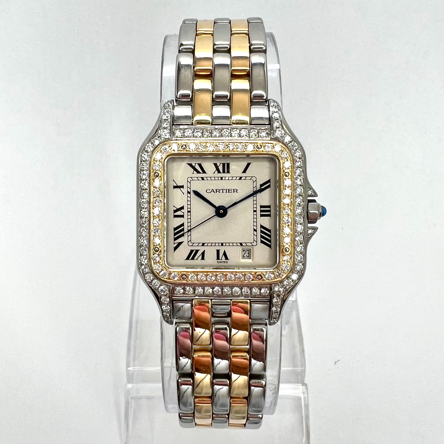 CARTIER PANTHERE Quartz 27mm 2 Row Gold 1.25TCW DIAMOND Watch
