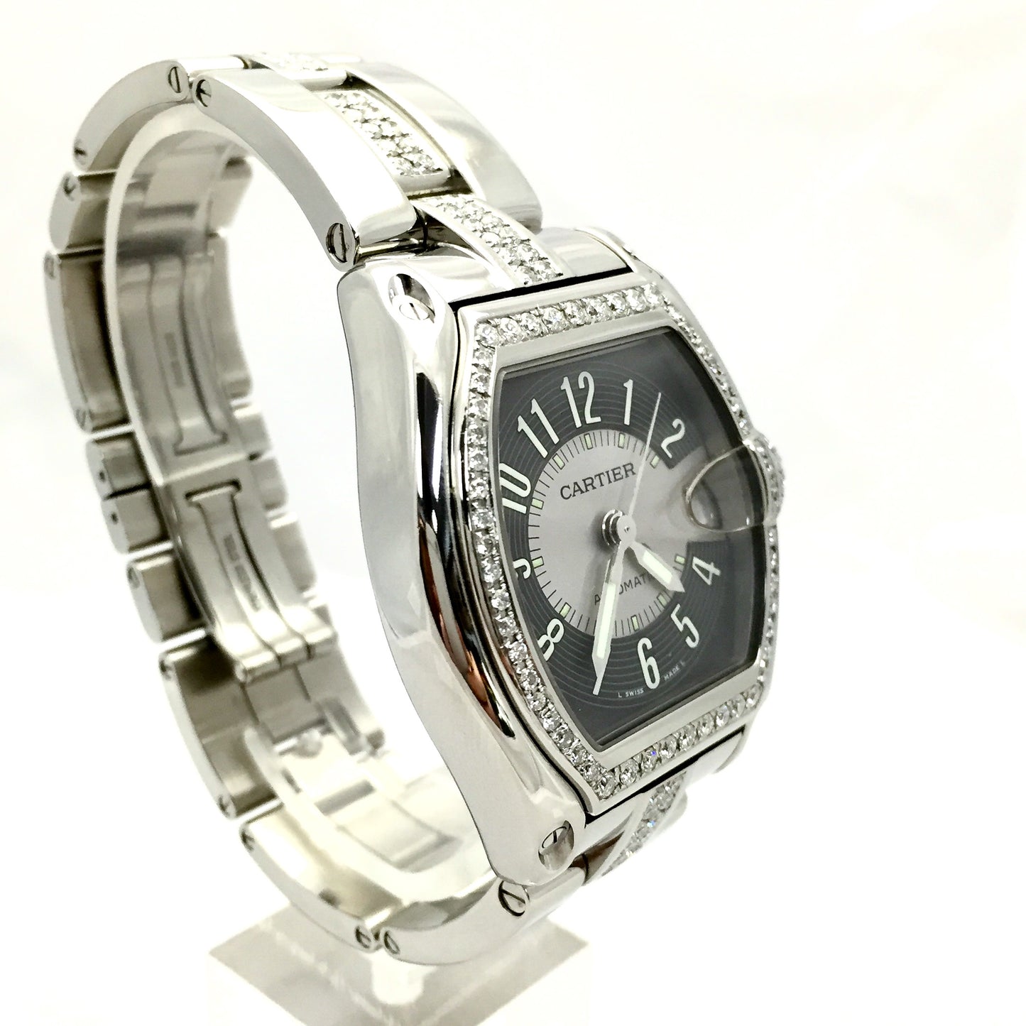 CARTIER ROADSTER 2510 Automatic 38mm Steel DIAMOND Watch