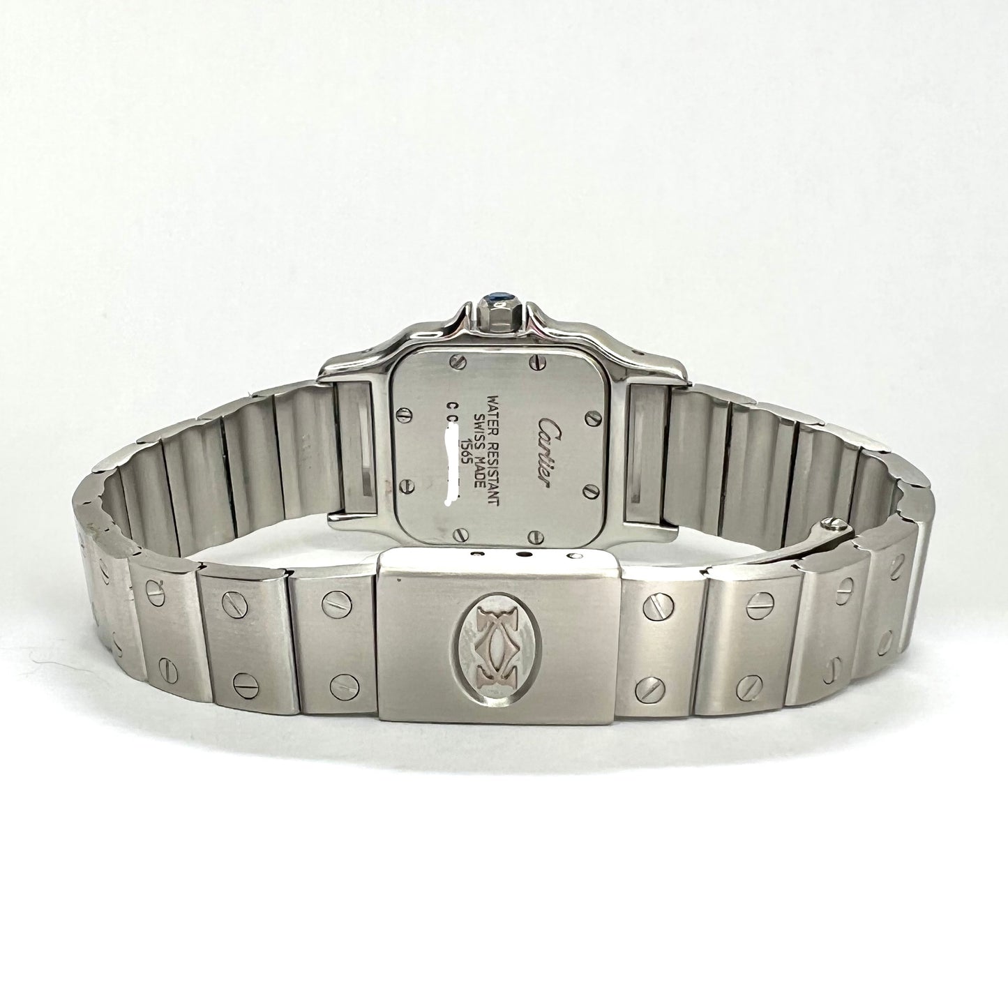 CARTIER Santos Galbee 24mm Quartz Steel Watch 0.69TCW DIAMOND Bezel