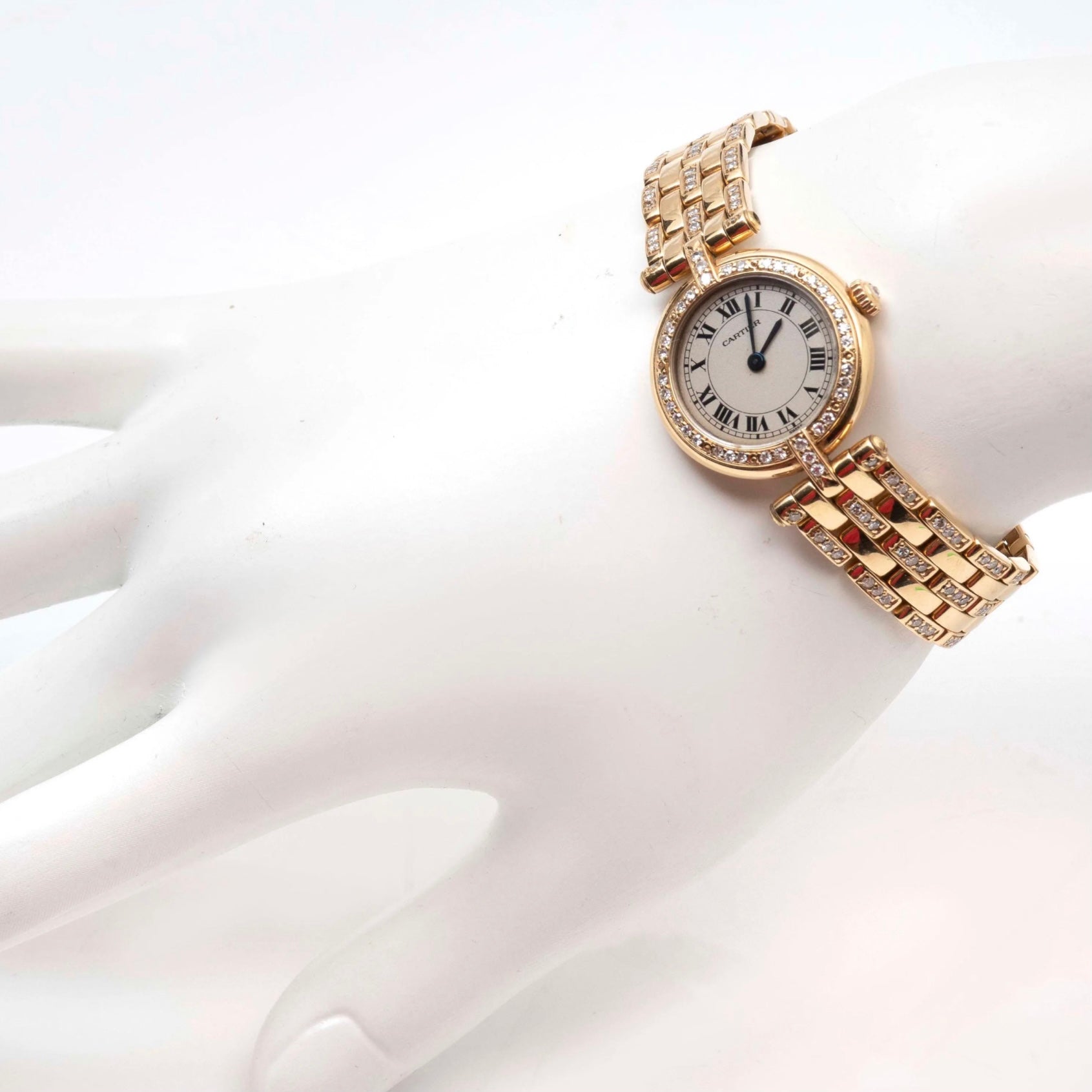 CARTIER PANTHERE VENDOME 23mm 18K Yellow Gold & Watch Diamond Bezel & Bracelet