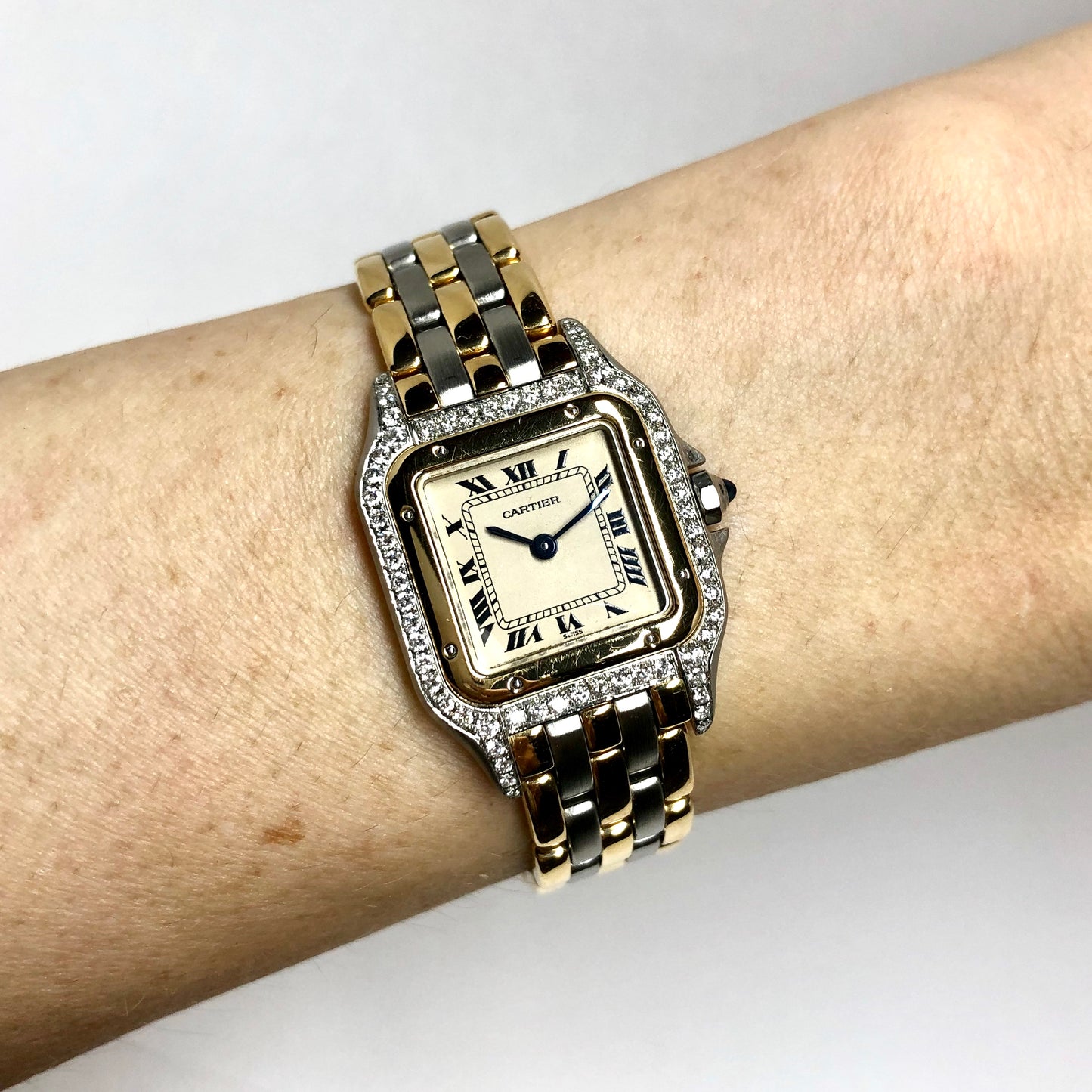 CARTIER PANTHERE Quartz 23mm 3 Row Gold 0.54TCW Diamond Watch
