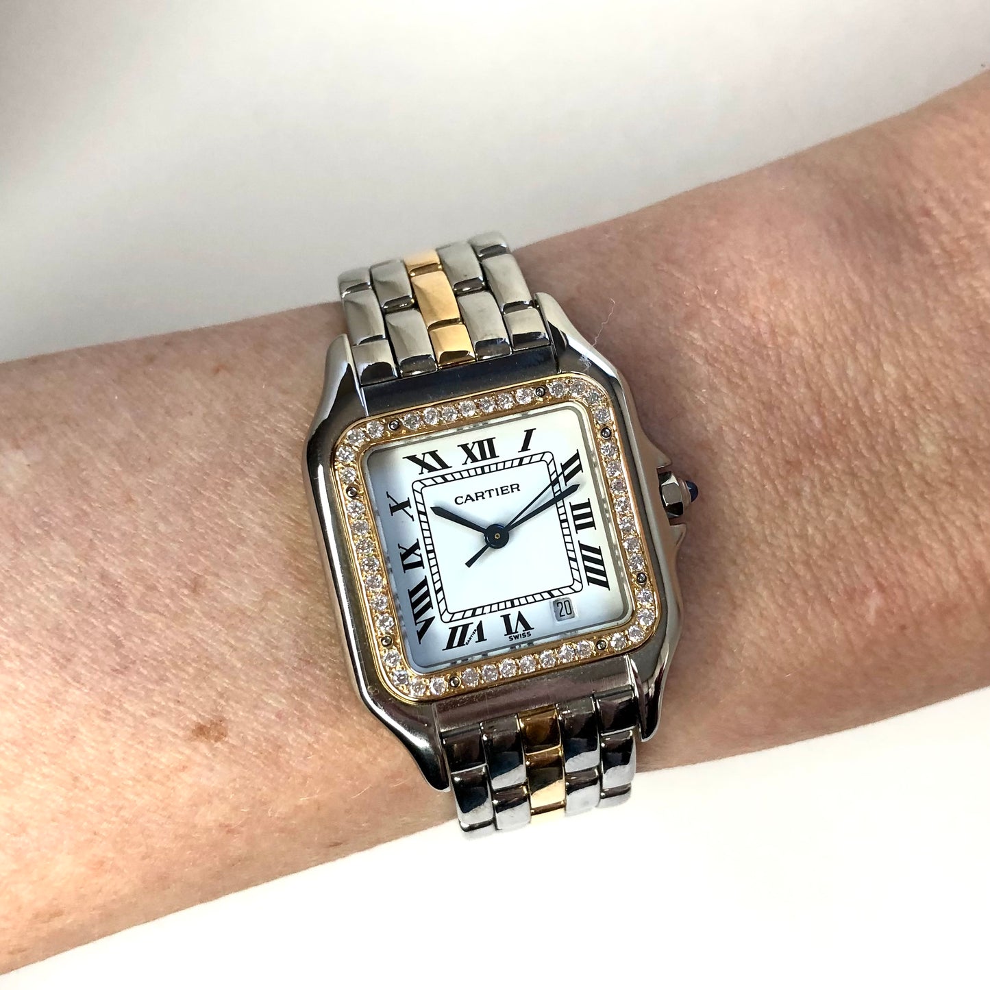 CARTIER PANTHERE Quartz 27mm 1 Row Gold 0.48TCW DIAMOND Watch