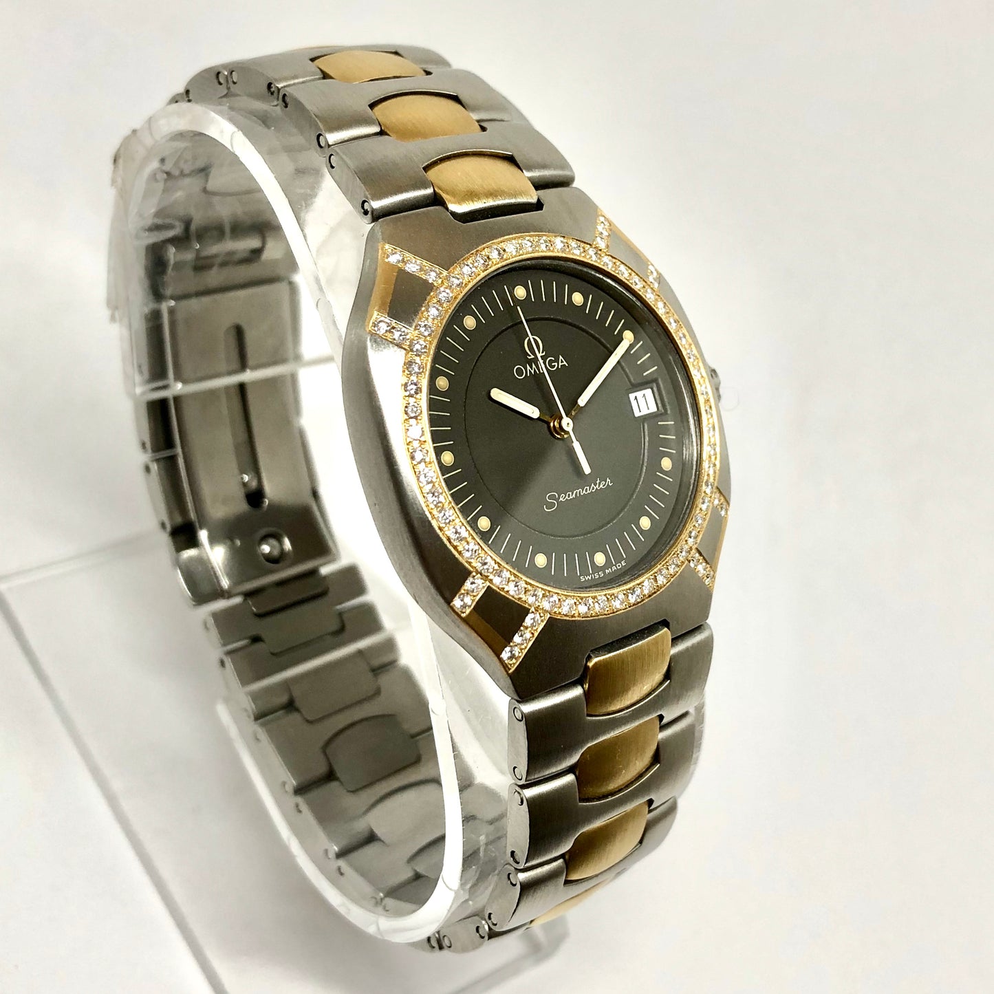 OMEGA SEAMASTER POLARIS Quartz 31mm 2 Tone 0.58TCW Diamond Watch