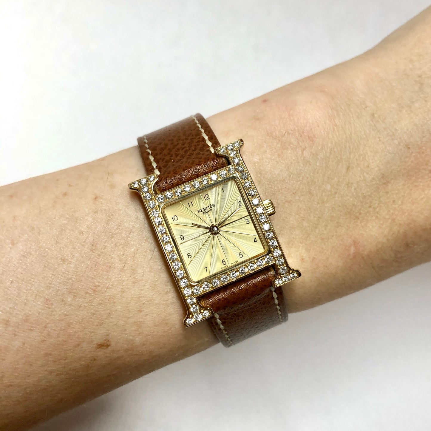 HERMÈS HEURE H Quartz 25mm Two Tone 0.91TCW DIAMOND Watch