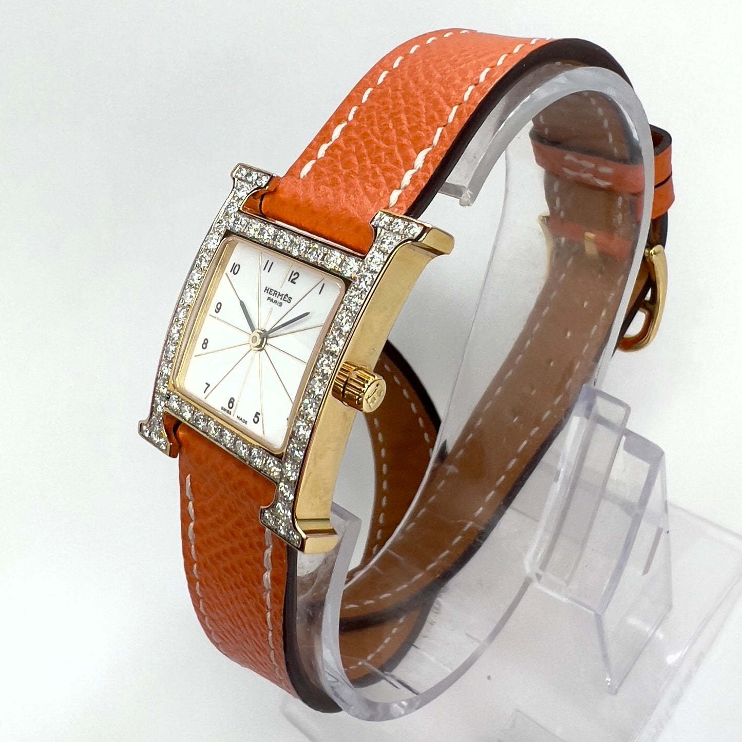 HERMES HEURE H 25mm Two Tone 0.91TCW DIAMONDS Hermes Double Tour Band
Watch