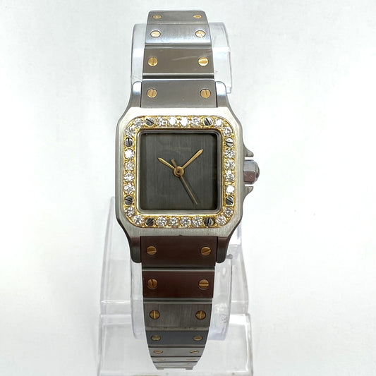 CARTIER SANTOS GALBEE 24mm Automatic 2 Tone 0.65TCW Diamond Watch