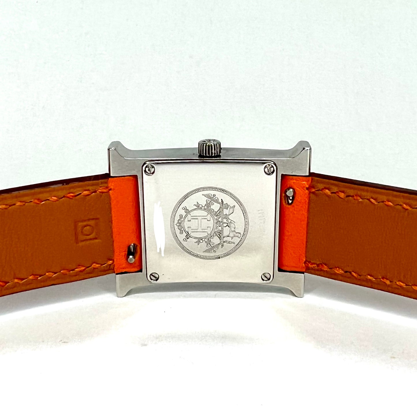 HERMES HEURE H 25mm Steel Watch 0.91TCW DIAMOND Bezel
