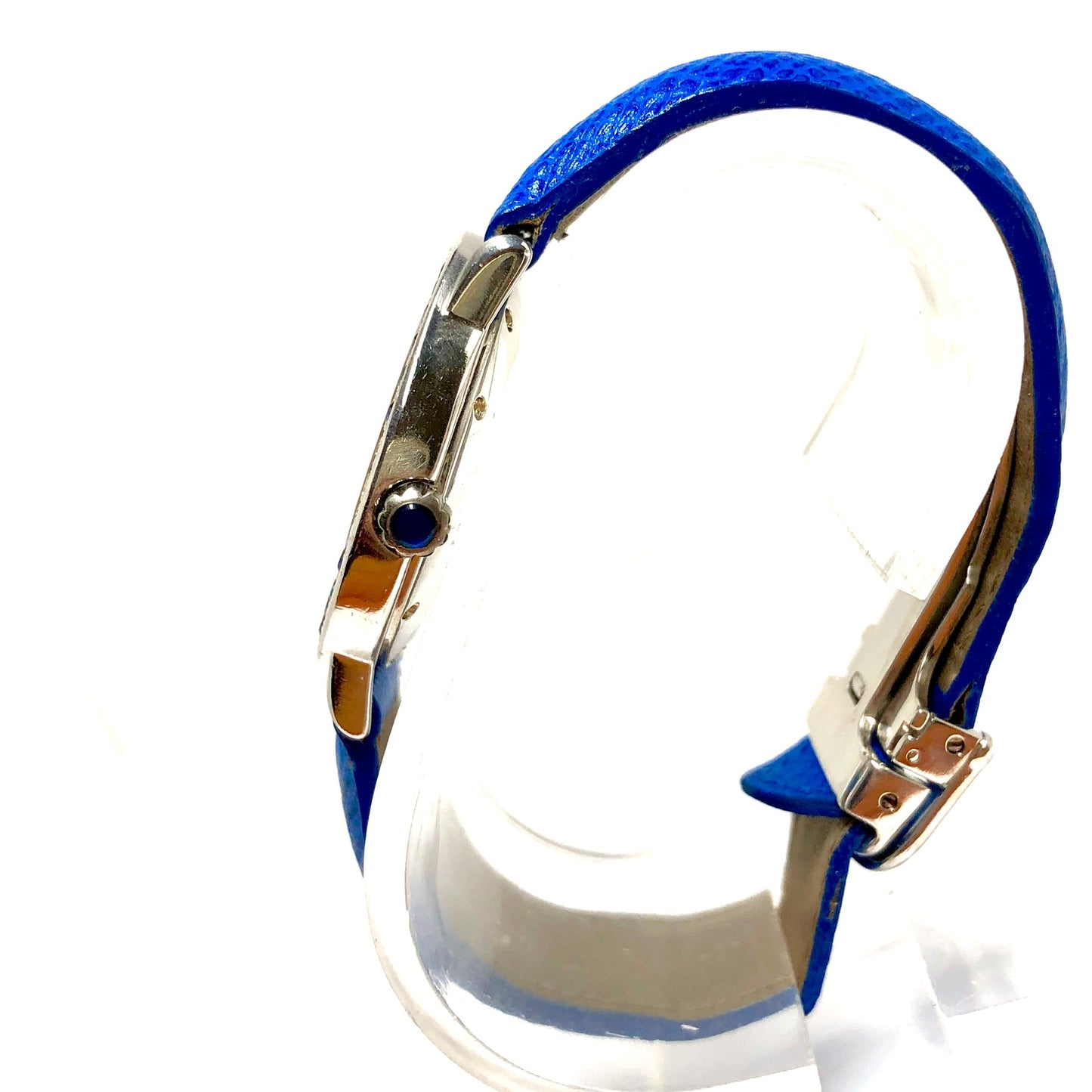 CARTIER RONDE Quartz 32mm Silver 0.48TCW Diamonds & Blue Sapphires Watch