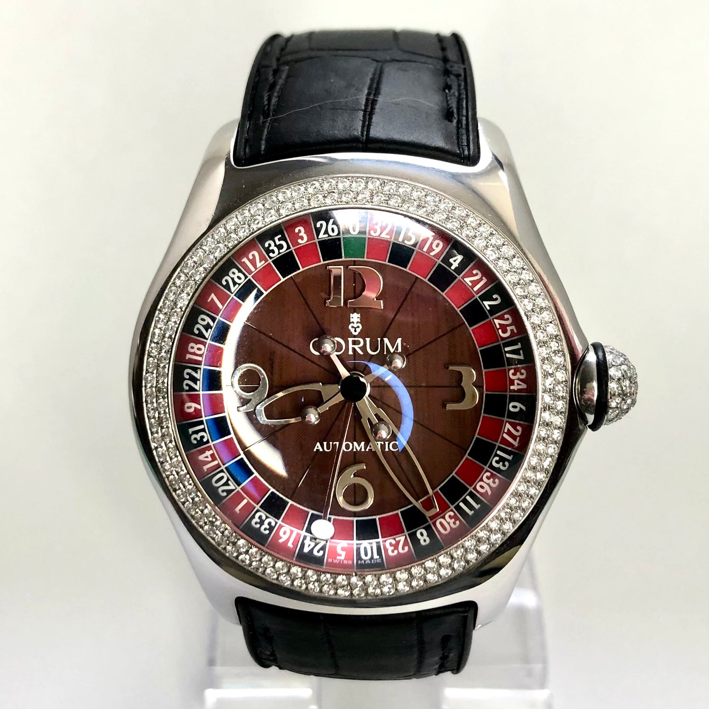 CORUM BUBBLE COSINO Automatic 45mm Steel 1.85TCW Diamond Watch