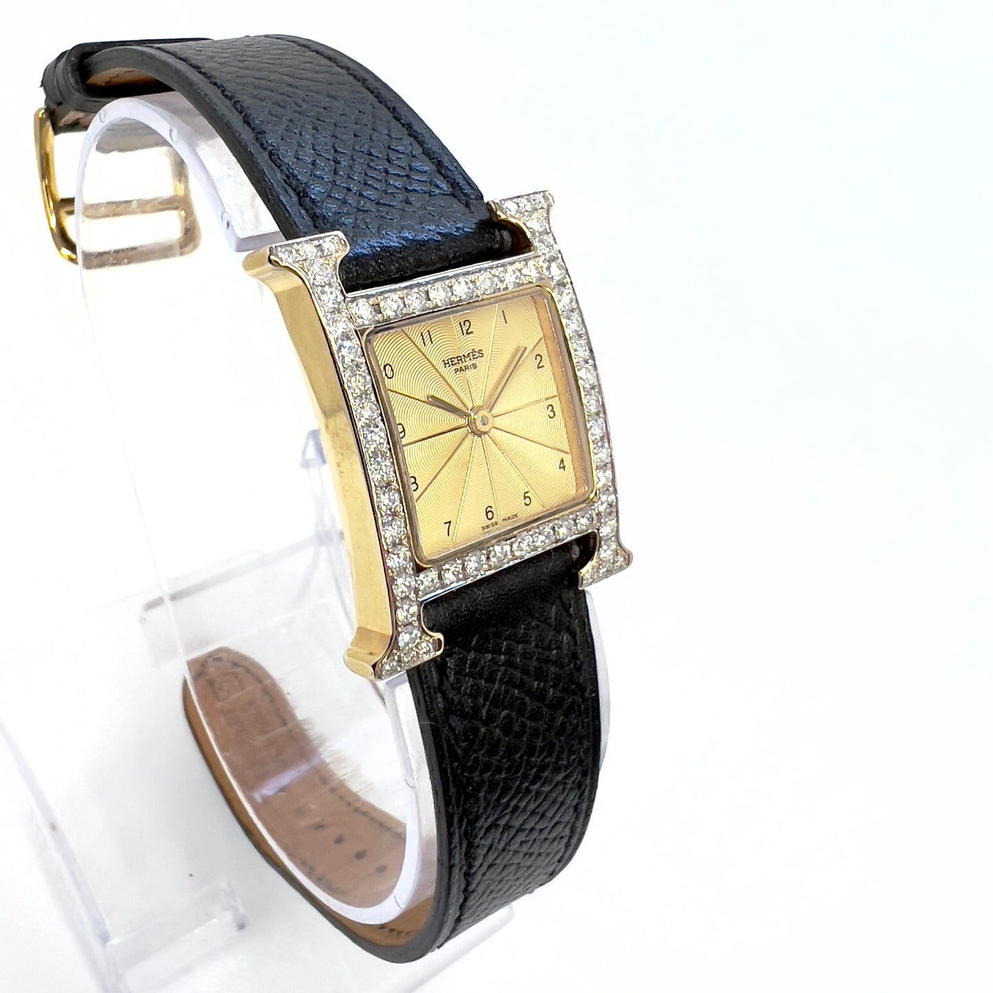 HERMES HEURE H 25mm 2 Tone 0.92TCW DIAMOND Watch