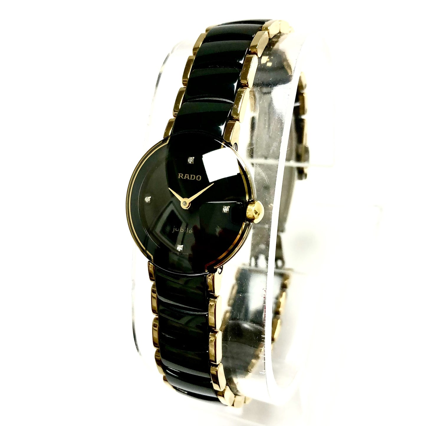 RADO JUBILÉ Quartz 23mm Black High-Tech Ceramics & Steel Diamond Dial Watch