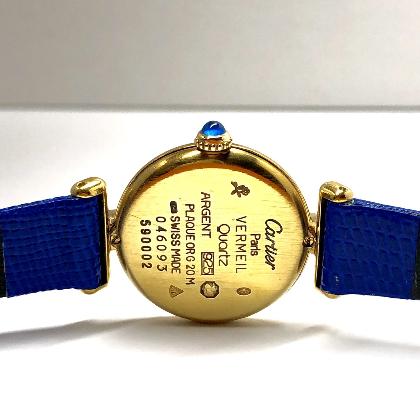 CARTIER VERMEIL COLISÈE Quartz 24mm GP Silver DIAMONDS & Blue SAPPHIRES Watch