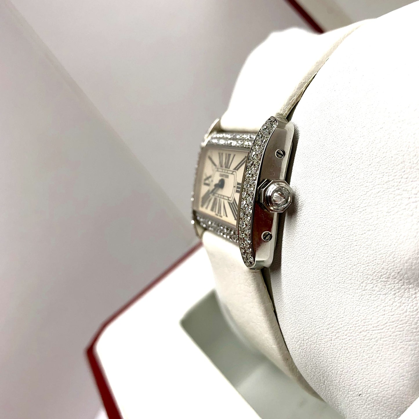 CARTIER DIVAN Quartz 31mm Steel 1.49TCW DIAMOND Watch