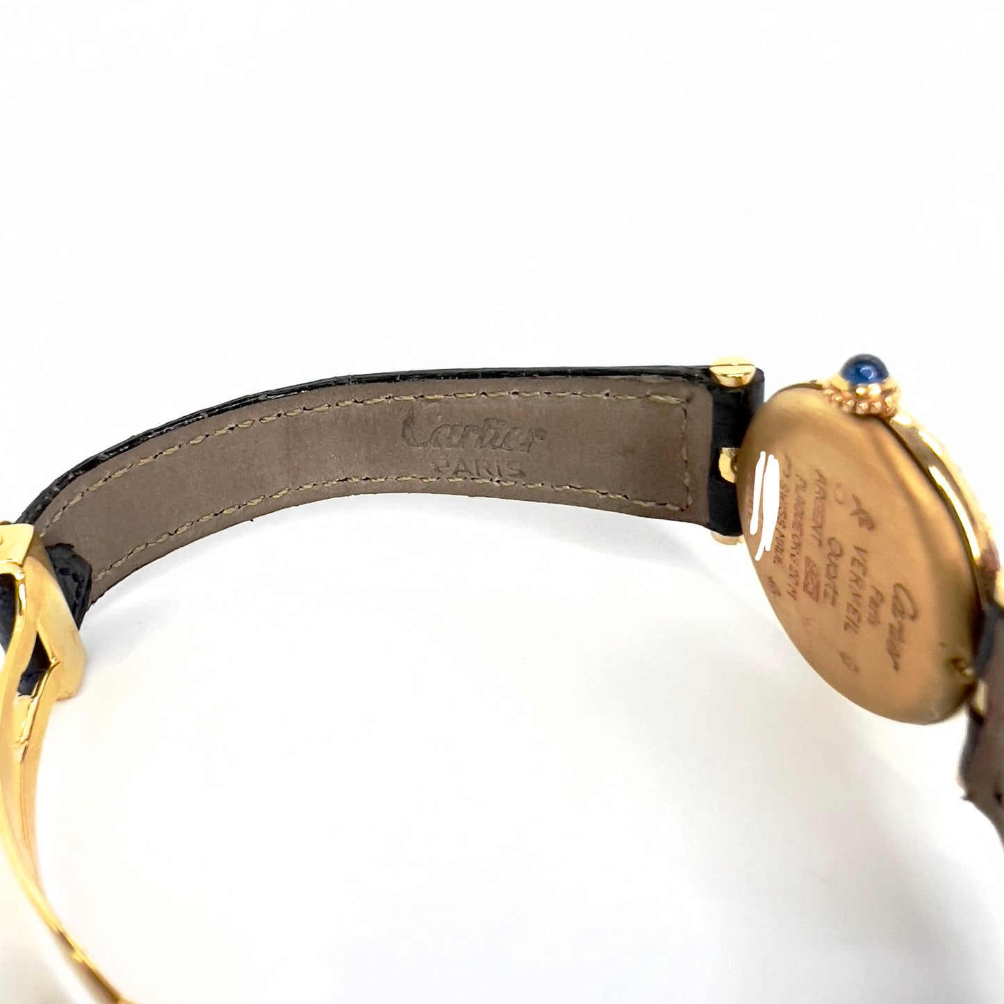 MUST DE CARTIER VERMEIL 24mm Quartz GP Argent 0.68TCW Diamond Watch