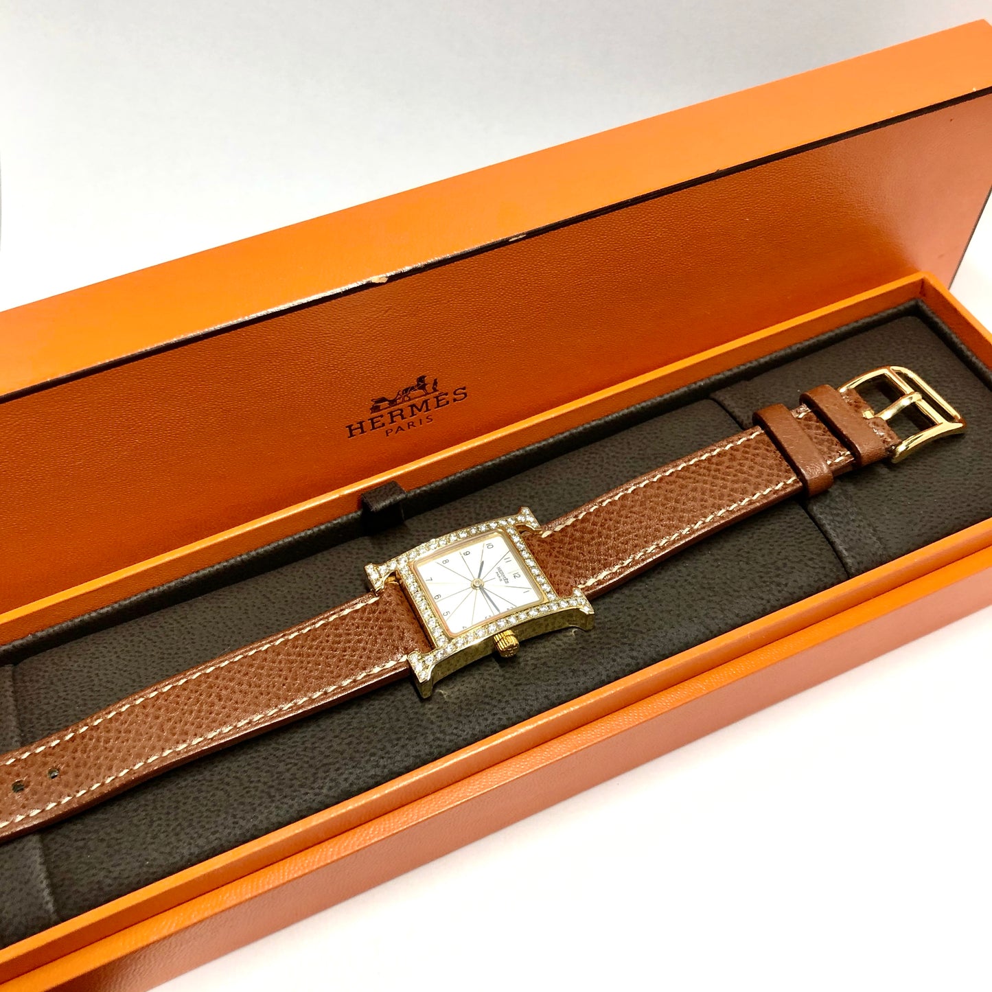 HERMÈS HEURE H Quartz 25mm Two Tone 0.91TCW DIAMOND Watch