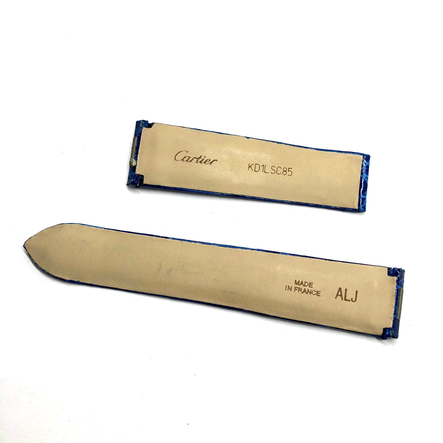 New CARTIER 18mm Blue Genuine Crocodile Leather Band Strap