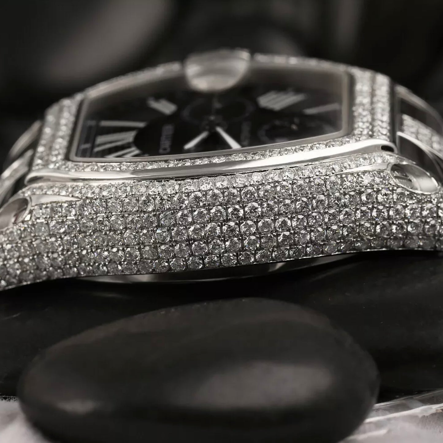 CARTIER ROADSTER 2618 Automatic 42mm Steel ~7TCW Diamond Watch