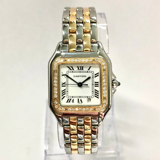 CARTIER PANTHERE 27mm 2 Row Gold 0.48TCW DIAMOND Watch