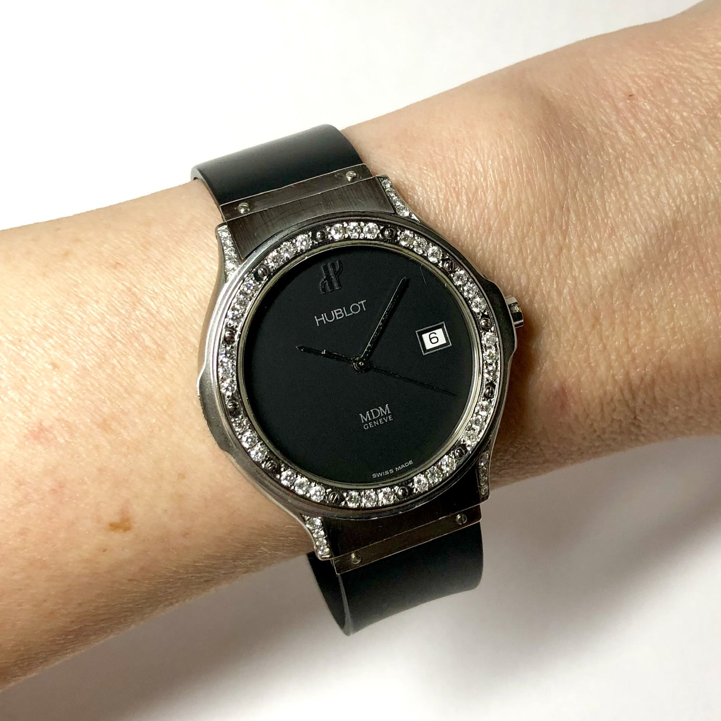 HUBLOT MDM 1523, 36mm Quartz Steel 0.72TCW DIAMOND Watch