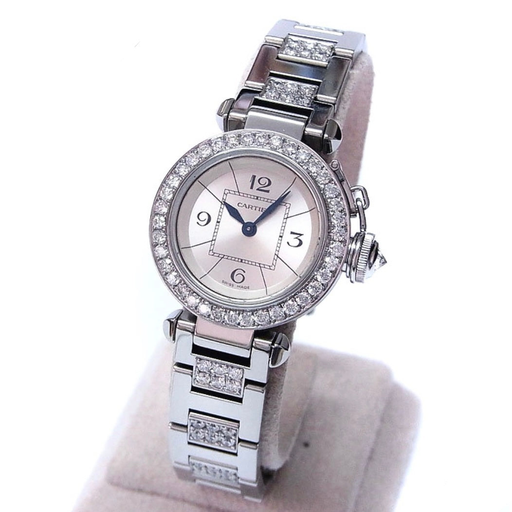 CARTIER PASHA Quartz 27mm Steel DIAMOND Watch