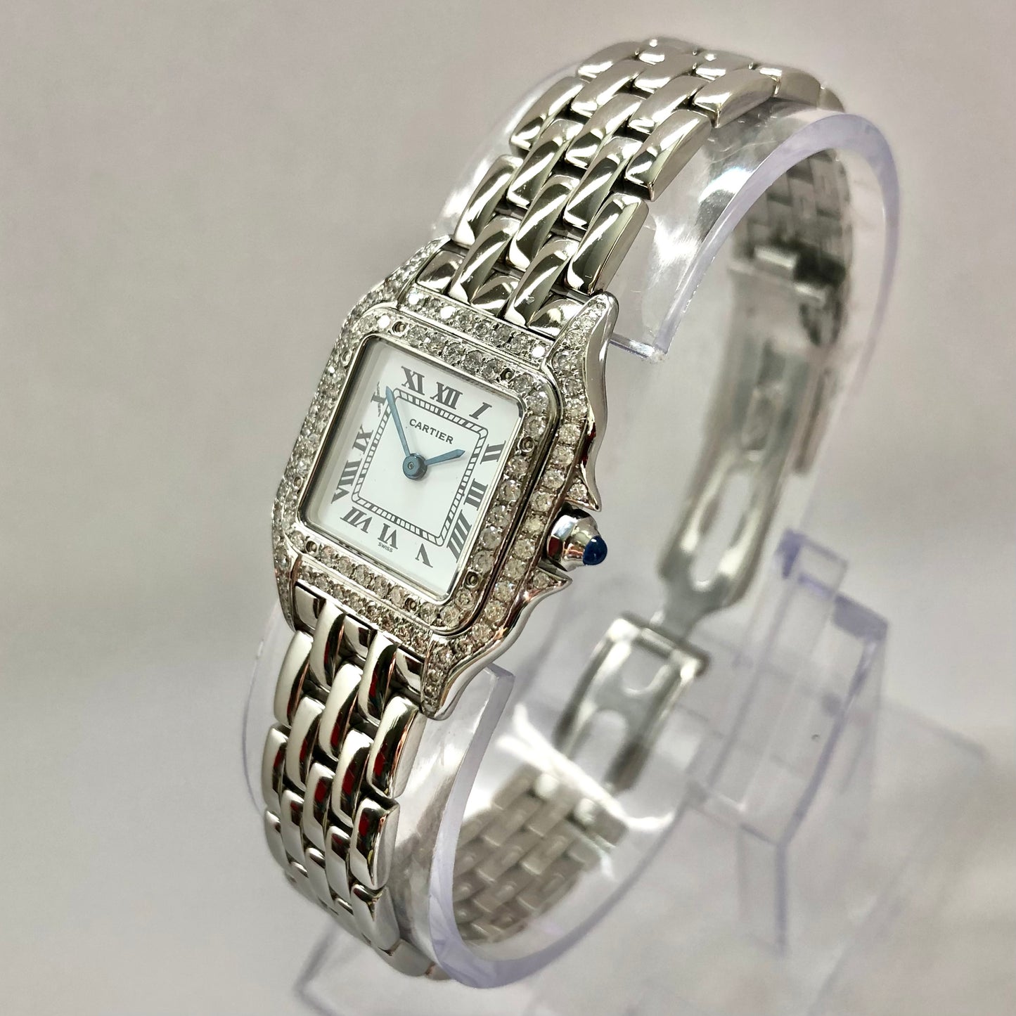 CARTIER PANTHERE 23mm Quartz Steel 0.87TCW DIAMOND Watch