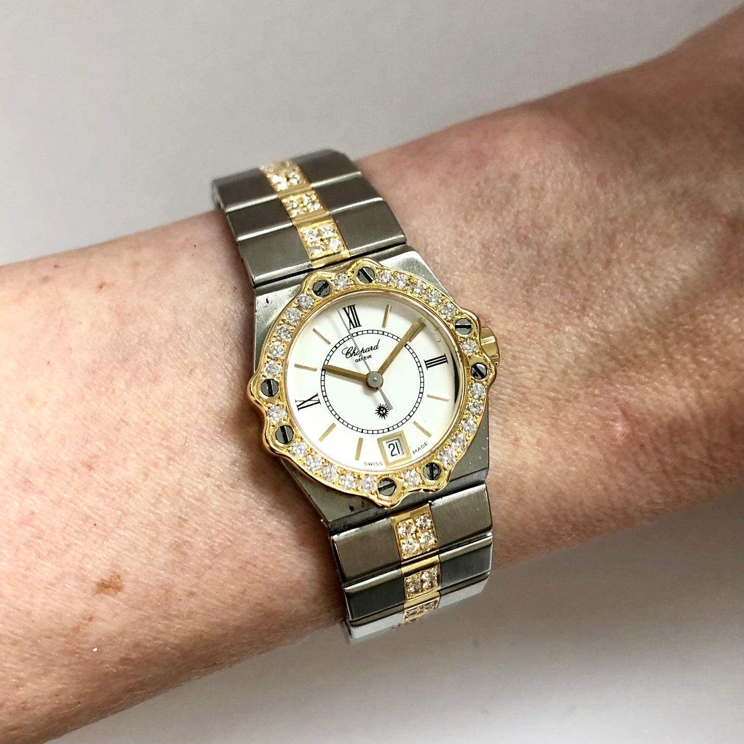 CHOPARD ST. MORITZ Quartz 24mm 2 Tone 1.41TCW Diamond Watch