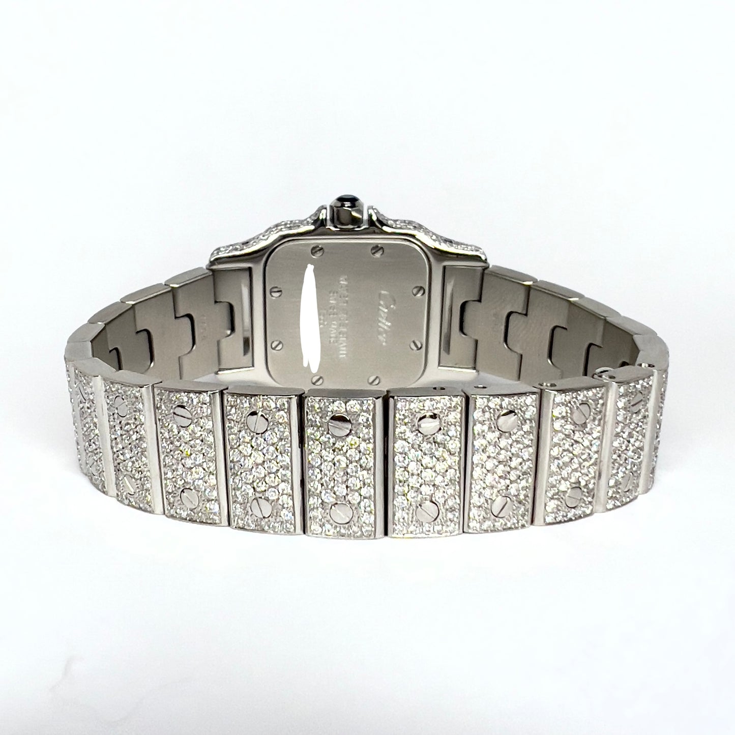CARTIER SANTOS GALBEE 24mm Quartz Steel 6.36TCW Diamond Watch NEW Model