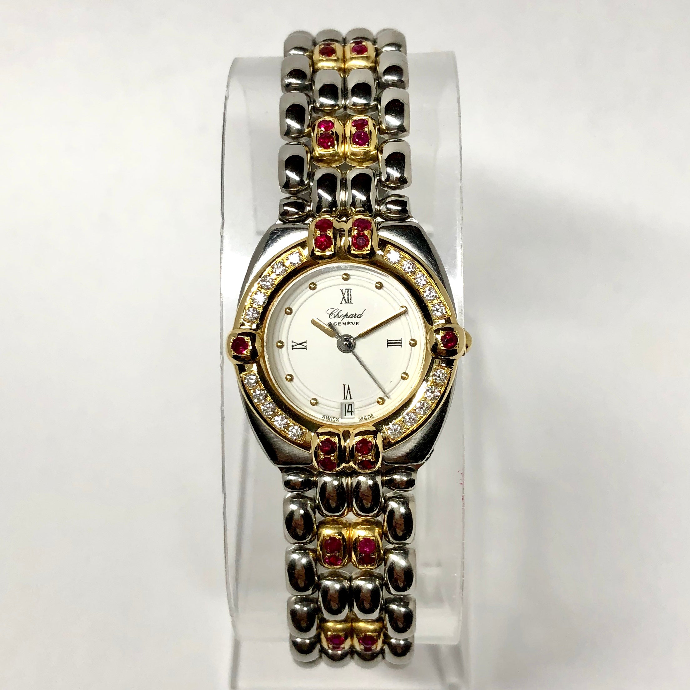 CHOPARD GSTAAD Quartz 24mm 2 Tone Diamonds Rubies Watch