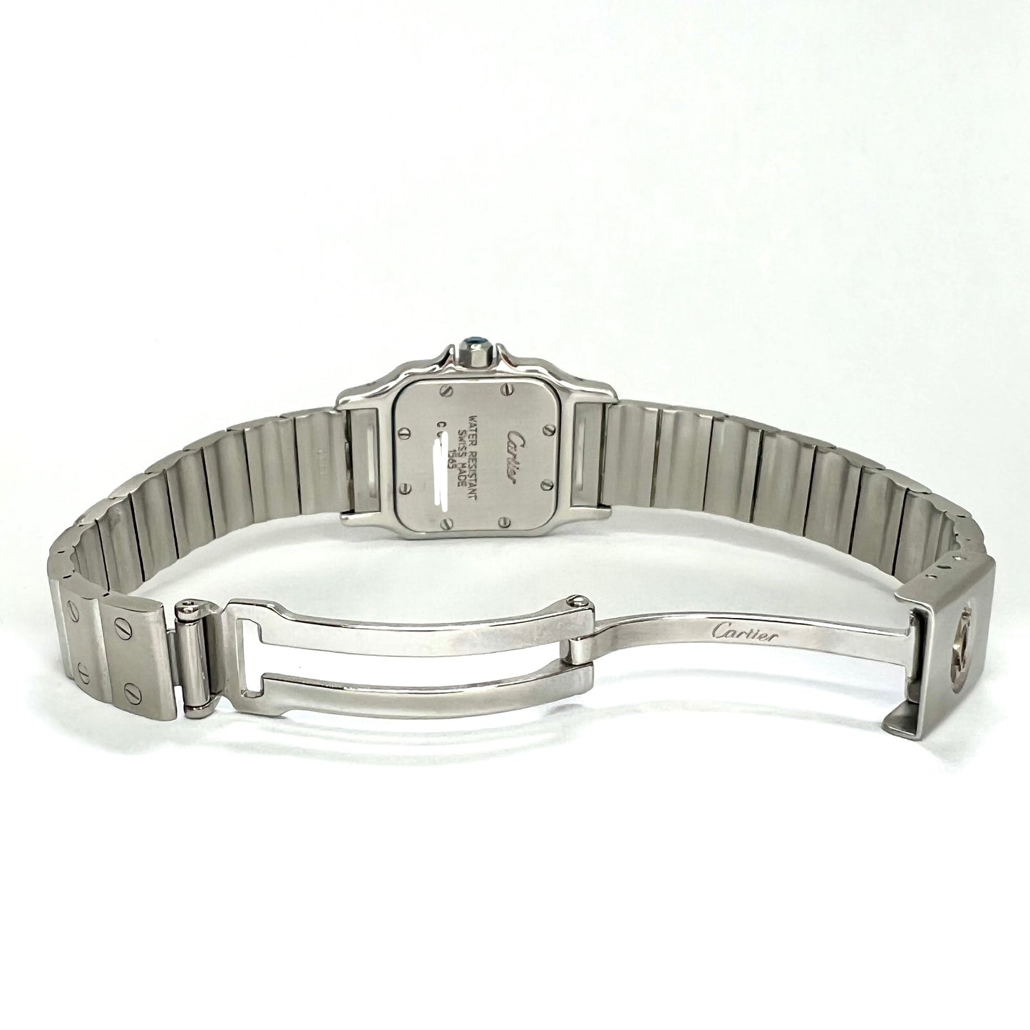 CARTIER Santos Galbee 24mm Quartz Steel Watch 0.69TCW DIAMOND Bezel
