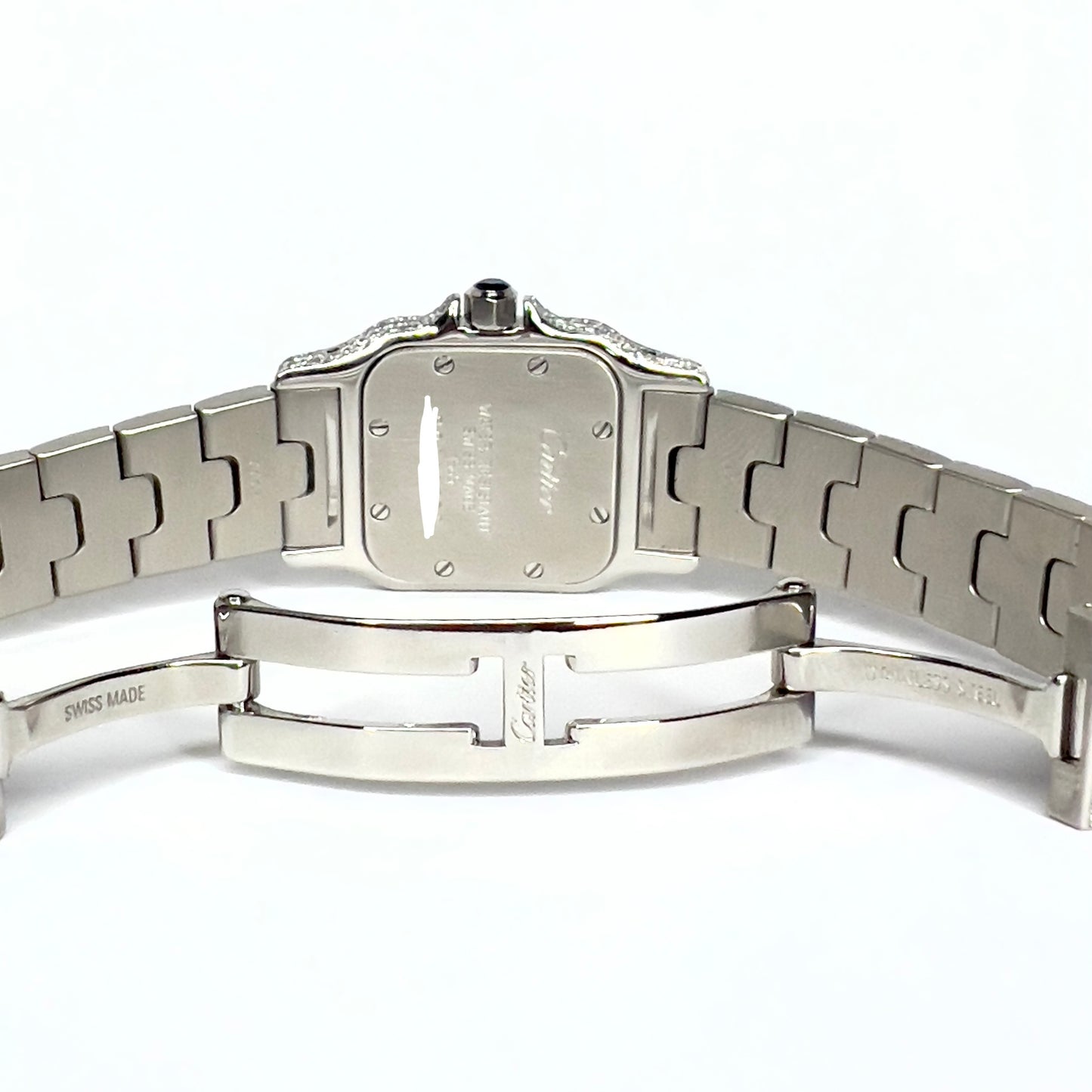 CARTIER SANTOS GALBEE 24mm Quartz Steel 6.36TCW Diamond Watch NEW Model