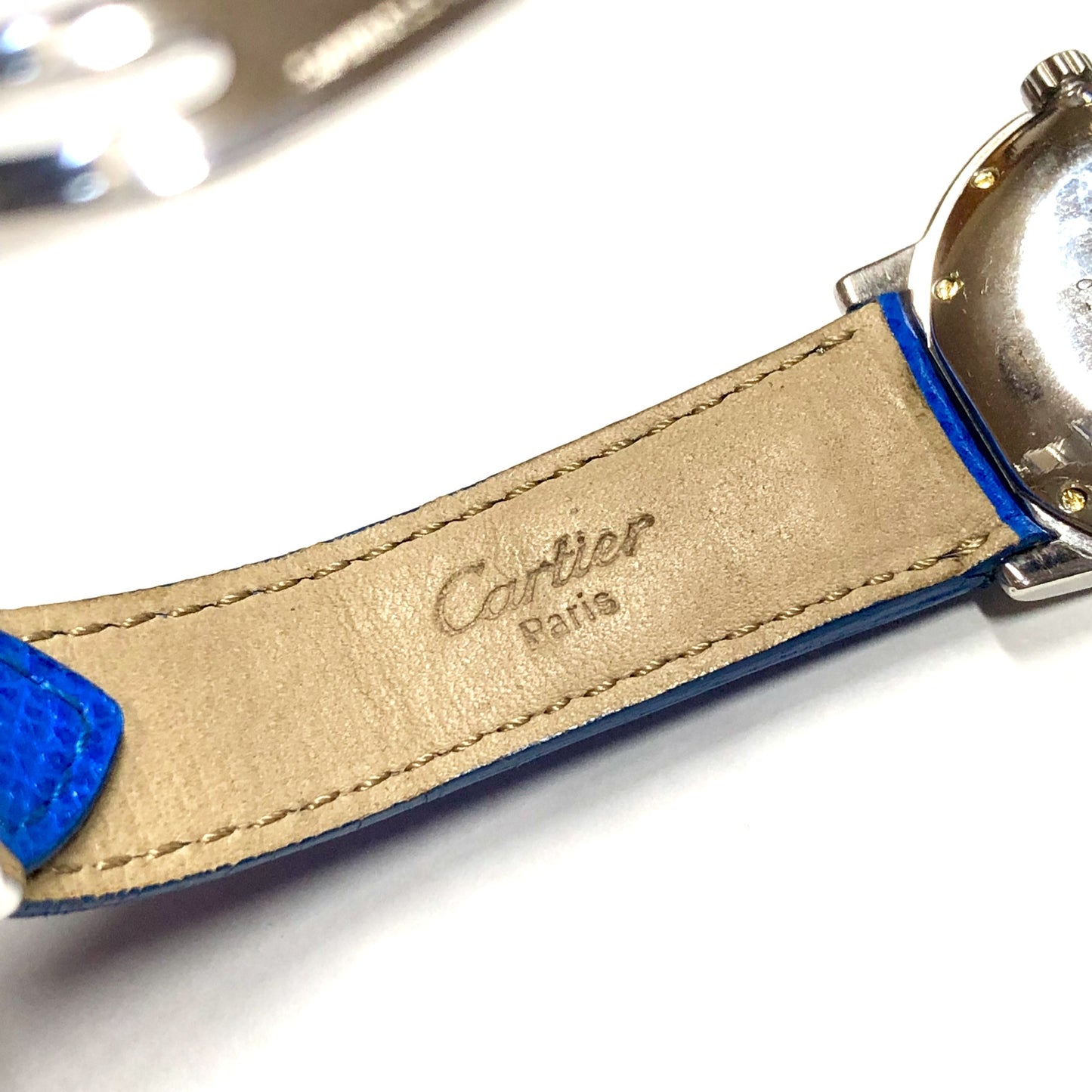 CARTIER RONDE Quartz 32mm Silver 0.48TCW Diamonds & Blue Sapphires Watch