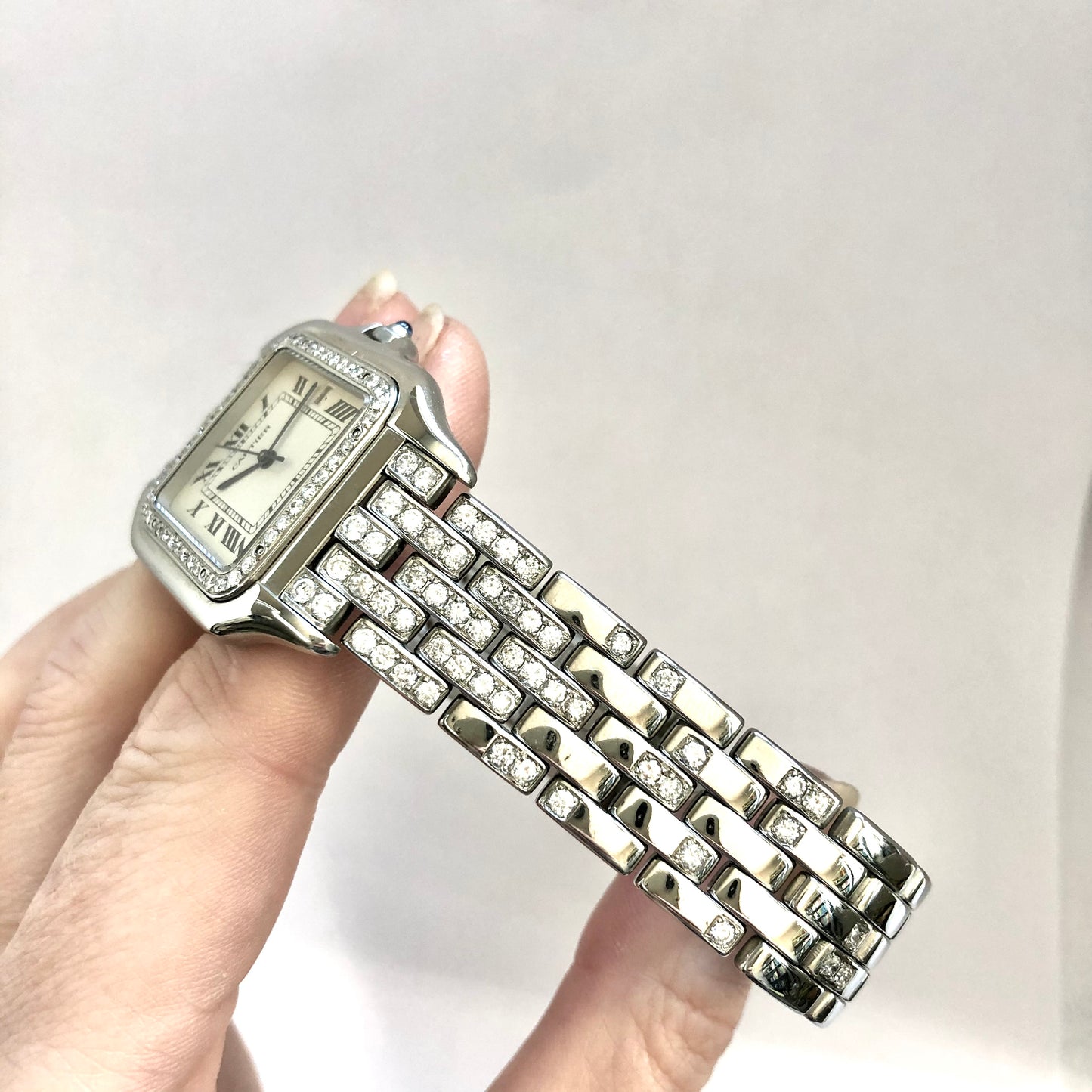 CARTIER PANTHÉRE Quartz 29mm Steel 3.42TCW Diamond Watch
