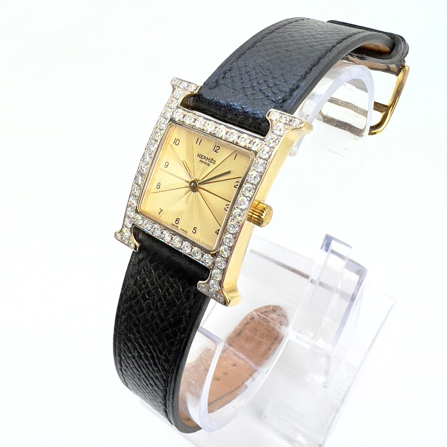 HERMES HEURE H 25mm 2 Tone 0.92TCW DIAMOND Watch