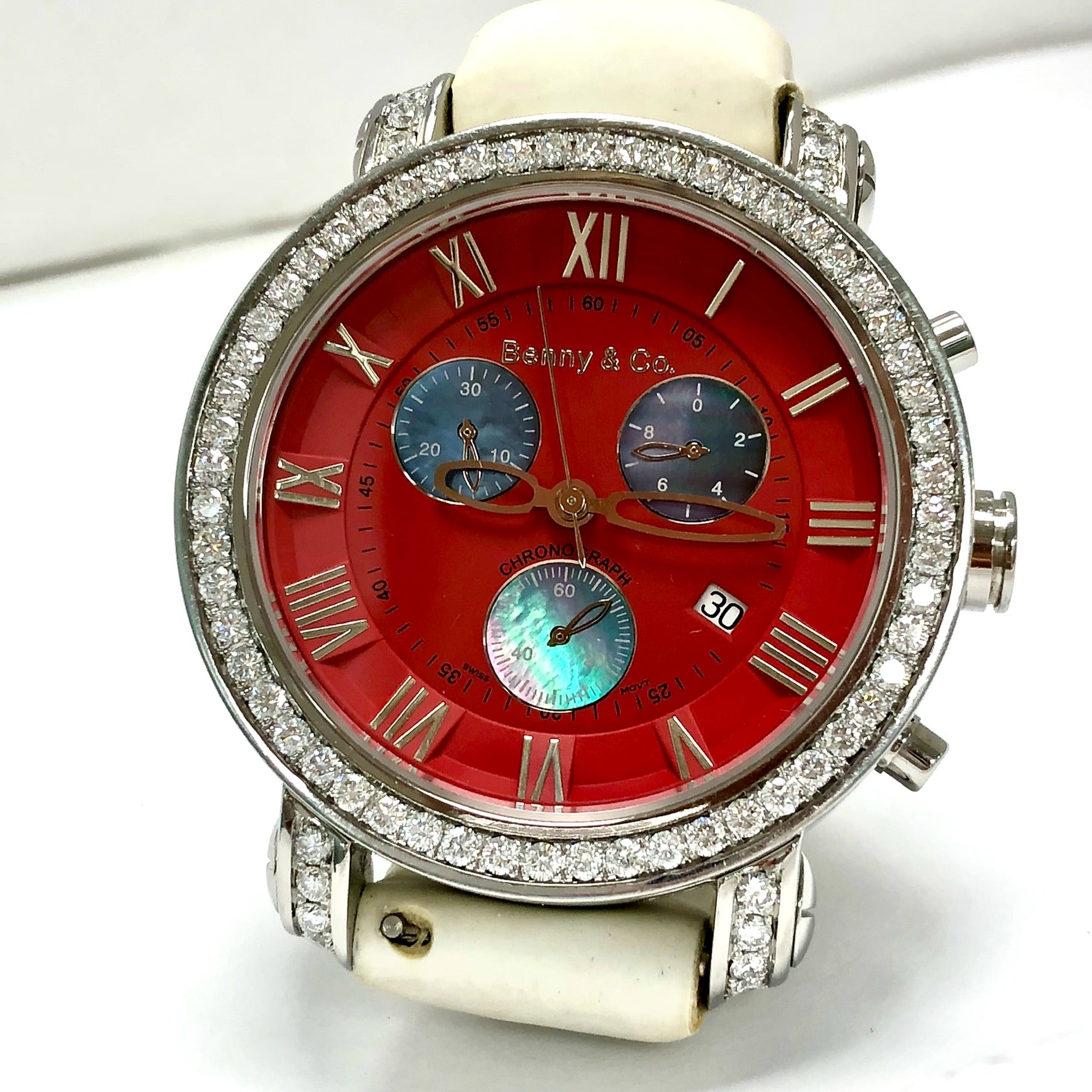 BENNY CO. Chronograph Quartz 44mm Steel FACTORY DIAMONDS Watch