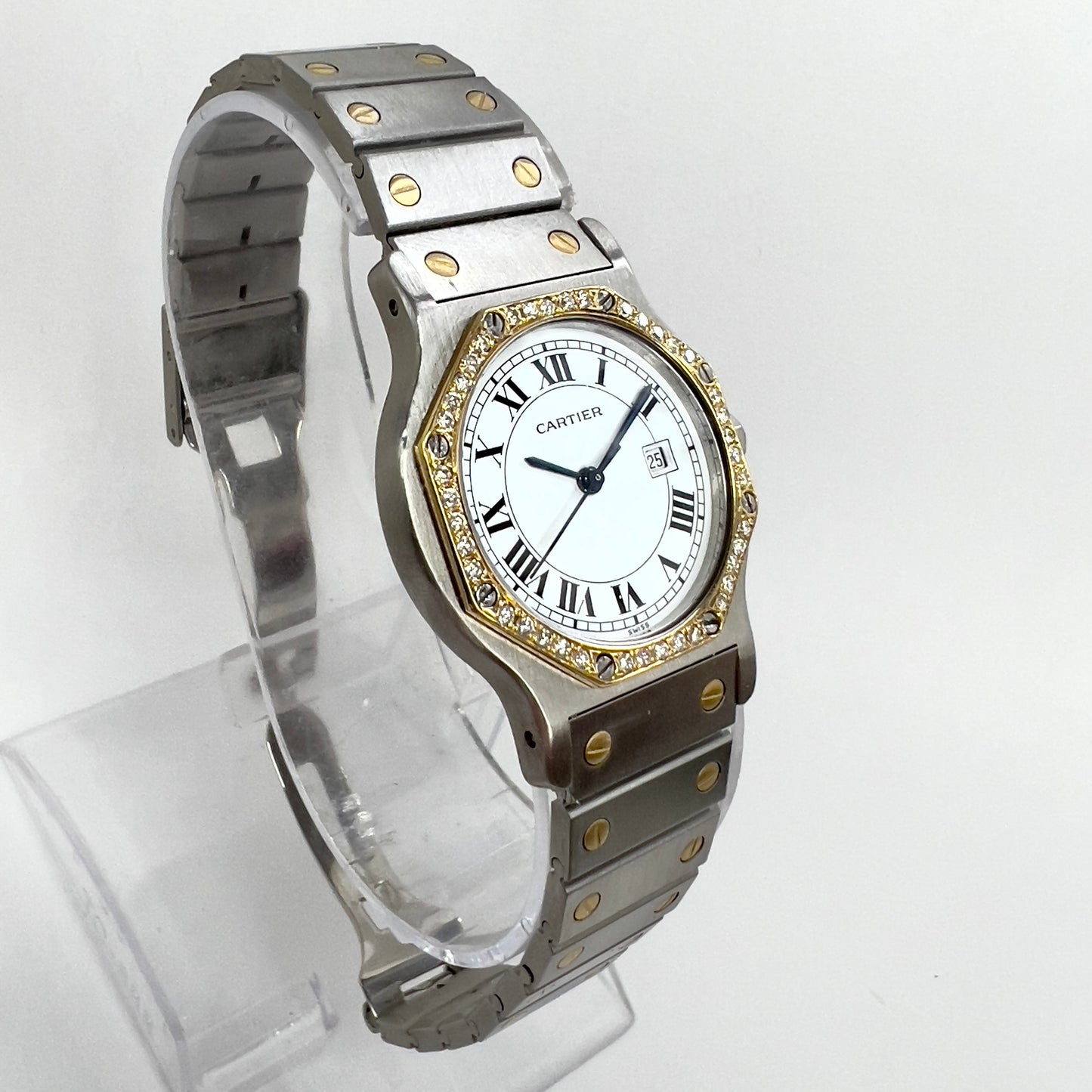 CARTIER SANTOS OCTAGON Automatic 31mm 2 Tone ~0.50TCW DIAMOND Watch