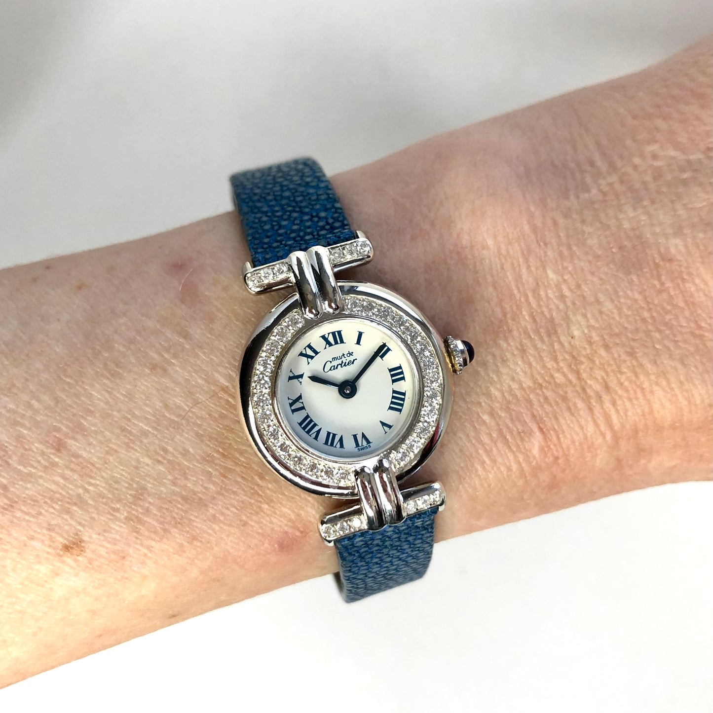 CARTIER COLISÈE 925 Silver 0.61TCW Diamond Watch Cartier Band