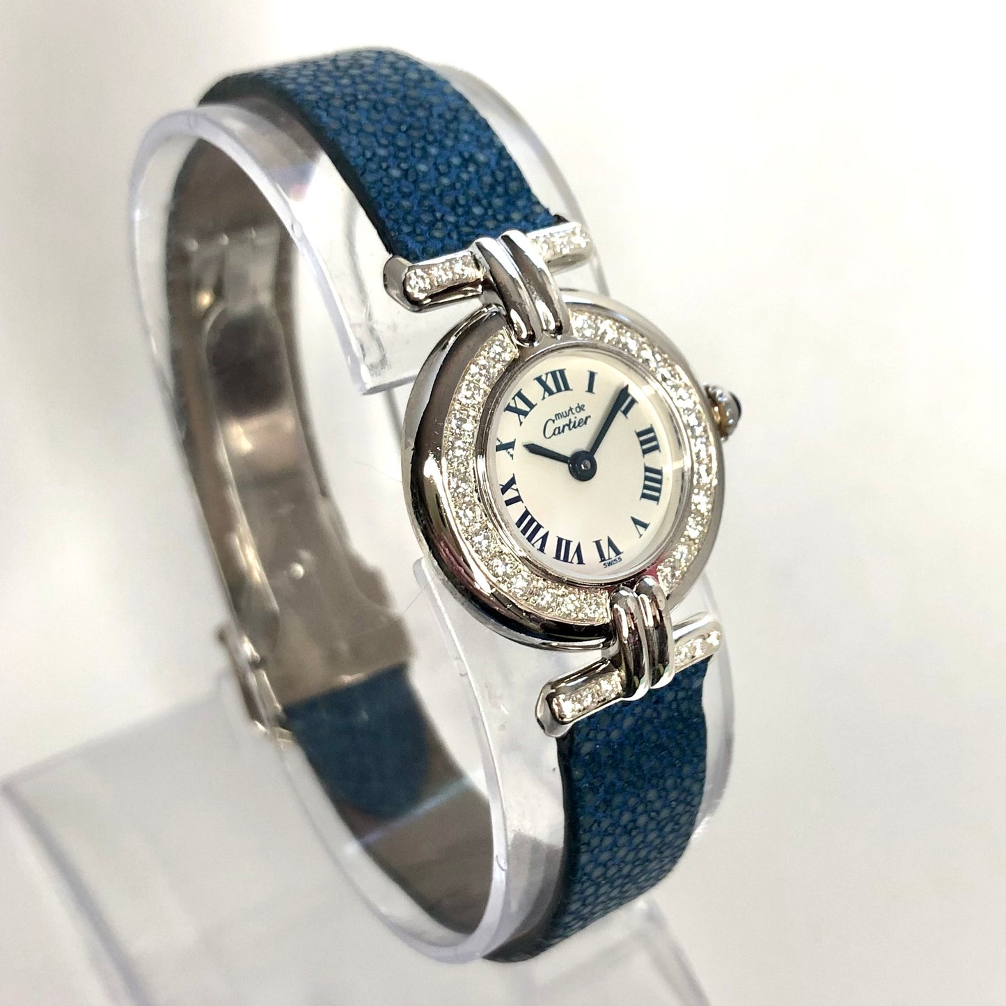 CARTIER COLISÈE 925 Silver 0.61TCW Diamond Watch Cartier Band