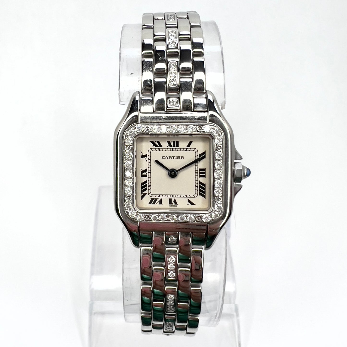 CARTIER PANTHERE Quartz 22mm Steel 0.70TCW Diamond Watch