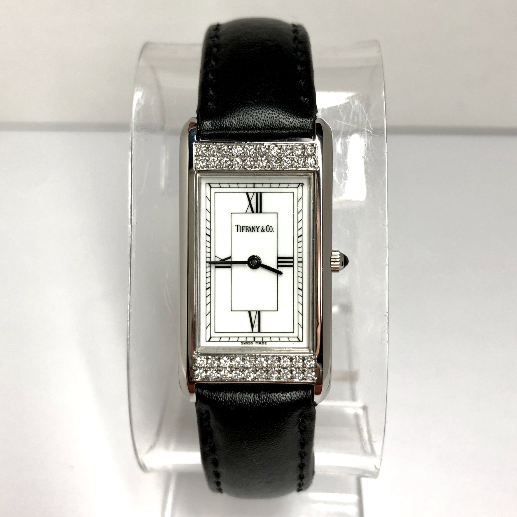 TIFFANY CO. Quartz 20mm Steel 0.39TCW DIAMOND Watch NATILUXIA