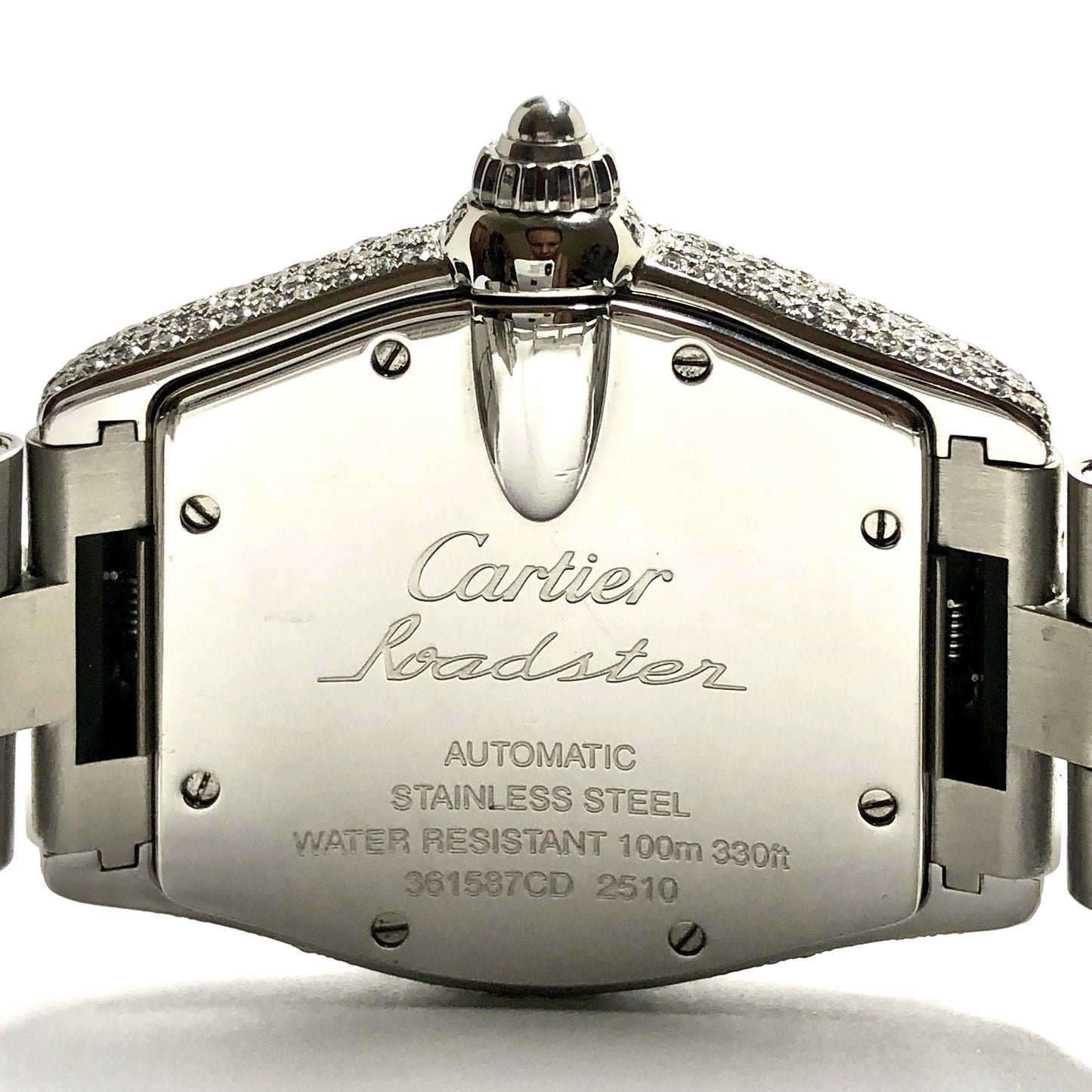 CARTIER ROADSTER 2510 Automatic 38mm Steel 4.92TCW DIAMOND Watch
