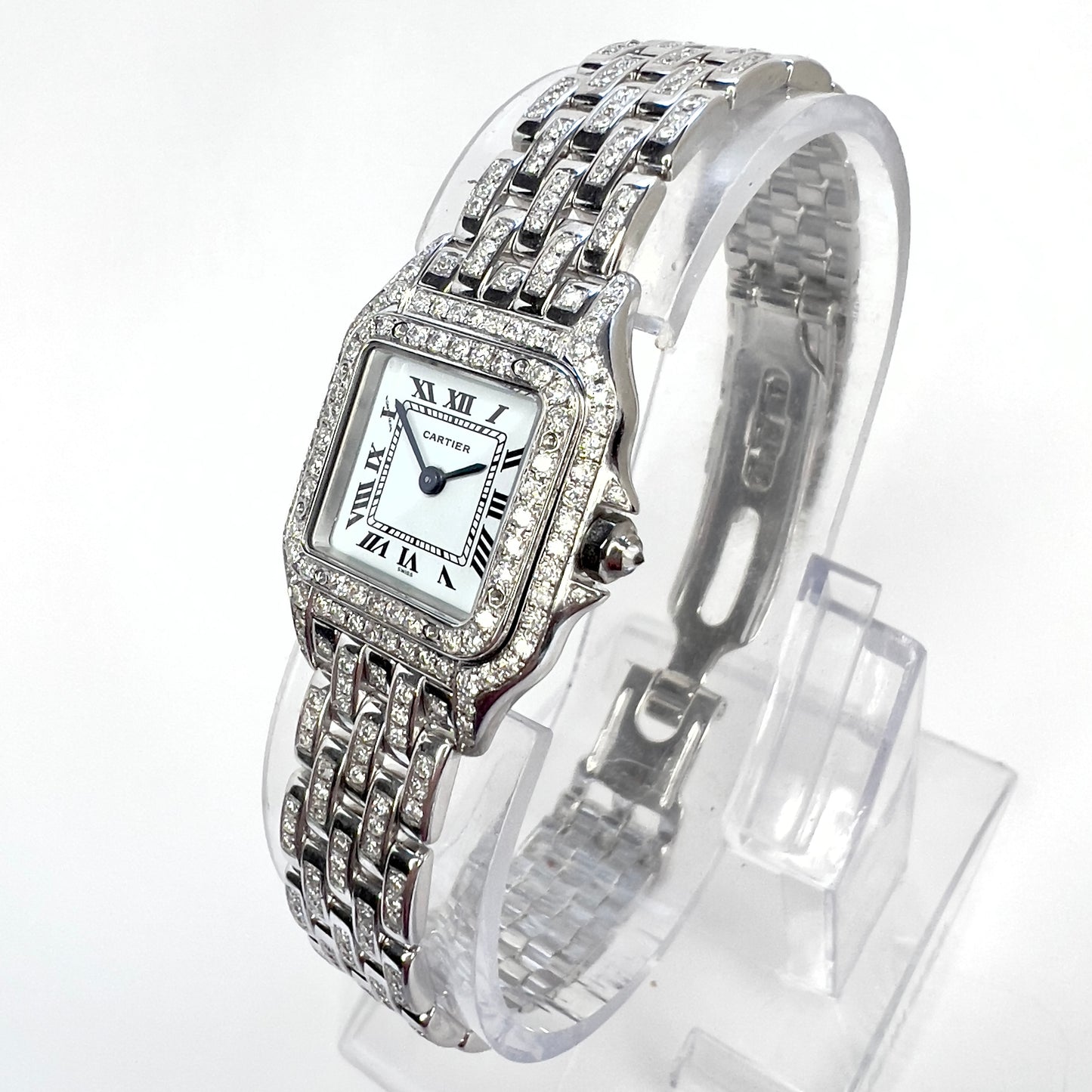 CARTIER PANTHERE Quartz 23mm 18K White Gold 3.5TCW Diamond Watch