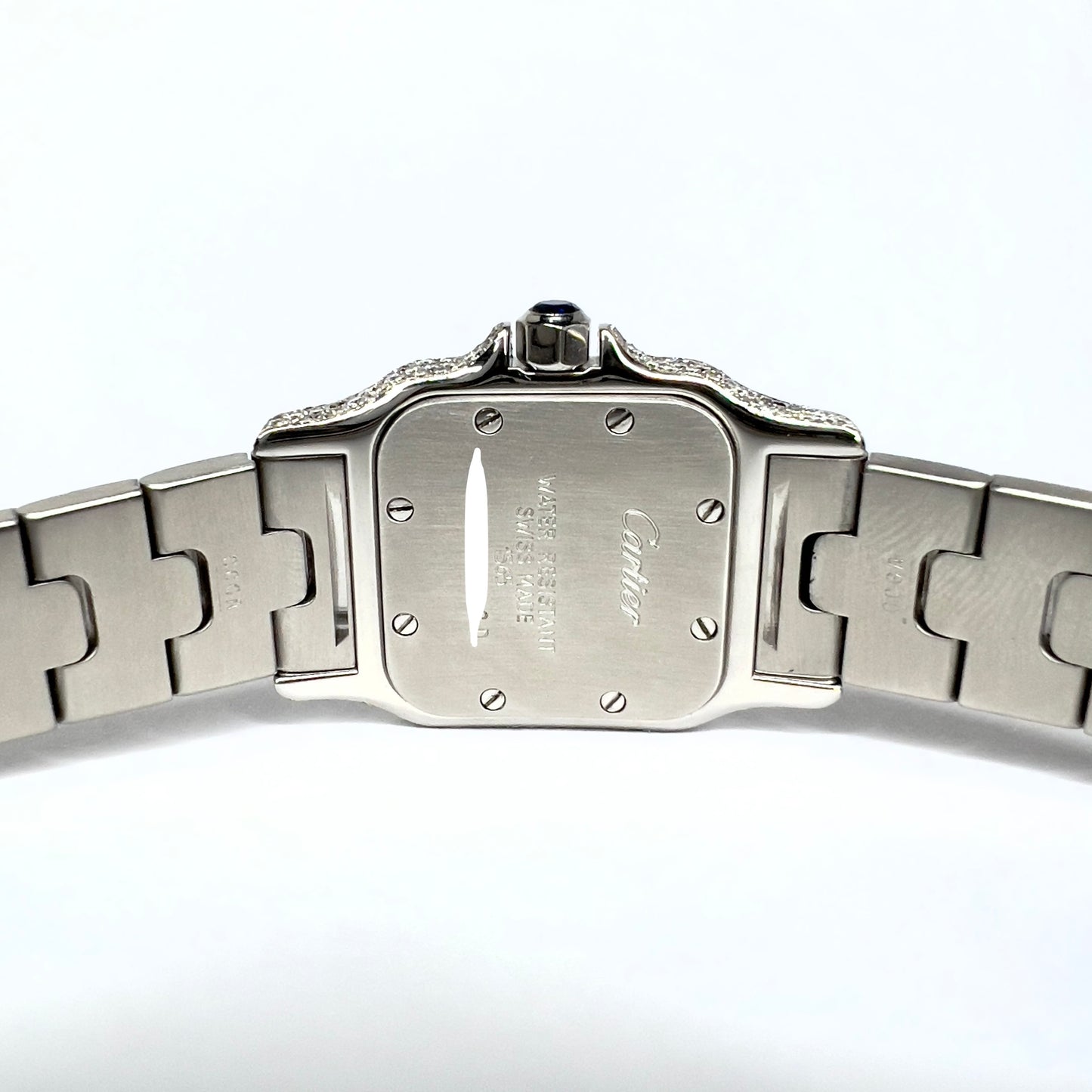 CARTIER SANTOS GALBEE 24mm Quartz Steel 6.36TCW Diamond Watch NEW Model